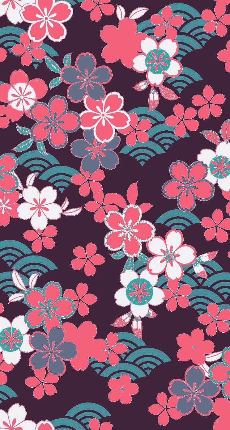 744x1392  Pin пользователя 盛 明 可 児 on Phone wallpaper | Телефонные фоновые узоры Японские узоры Цветочные фоны