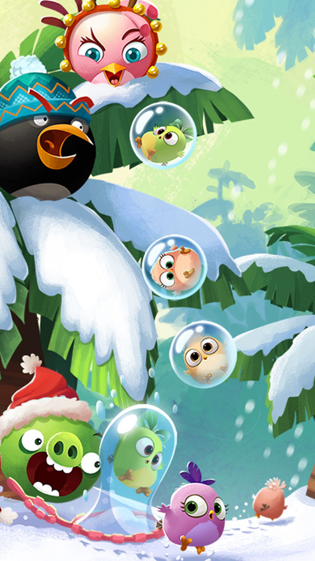 1080x1920  Angry Birds зимние обои для телефона для праздников - YouLoveIt.com 
