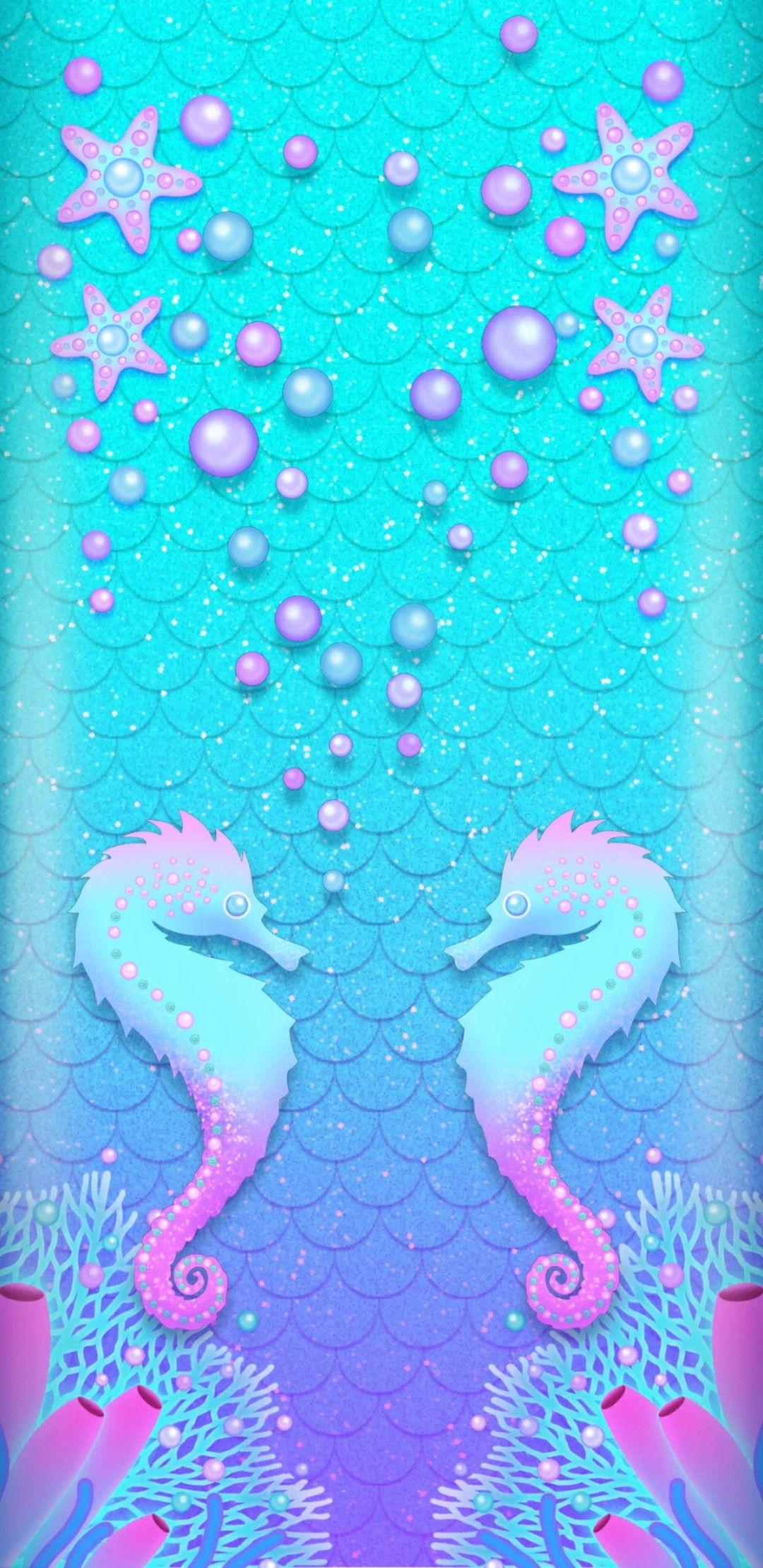 1080x2220   обои русалка и морской конек - обои пещера 