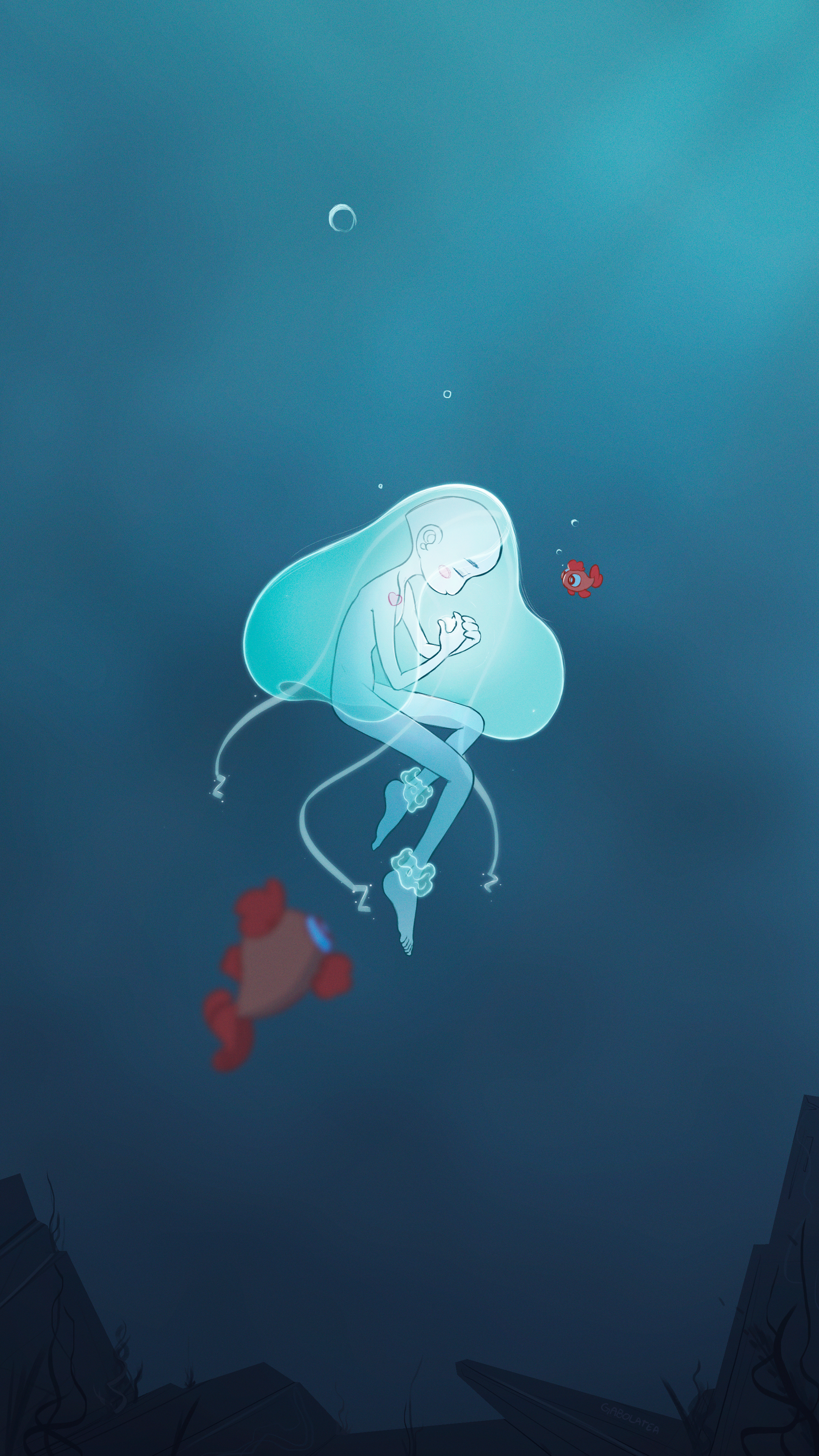 2160x3840   Обои с медузами высокого разрешения 4k