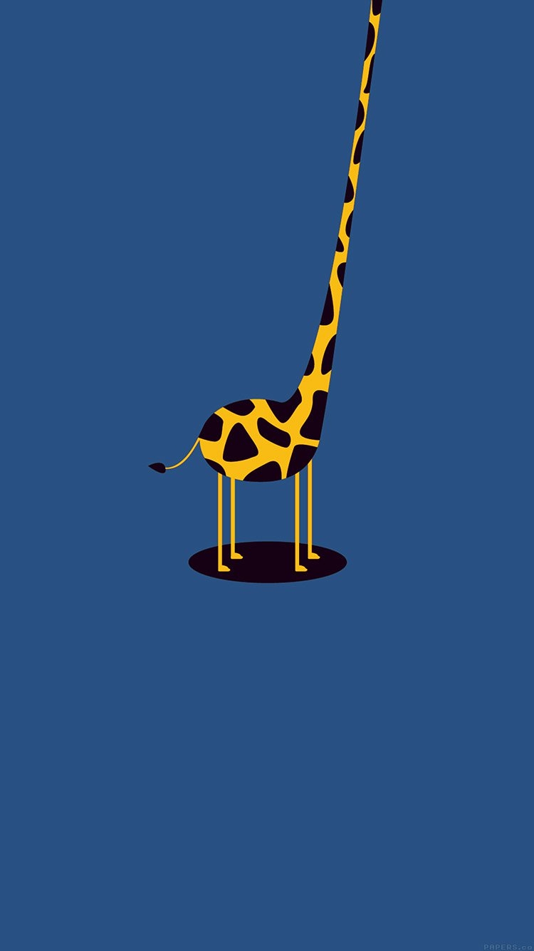 750x1334 Giraffe Cute Blue Tall Minimal Simple Free Download Wallpapers for Phone