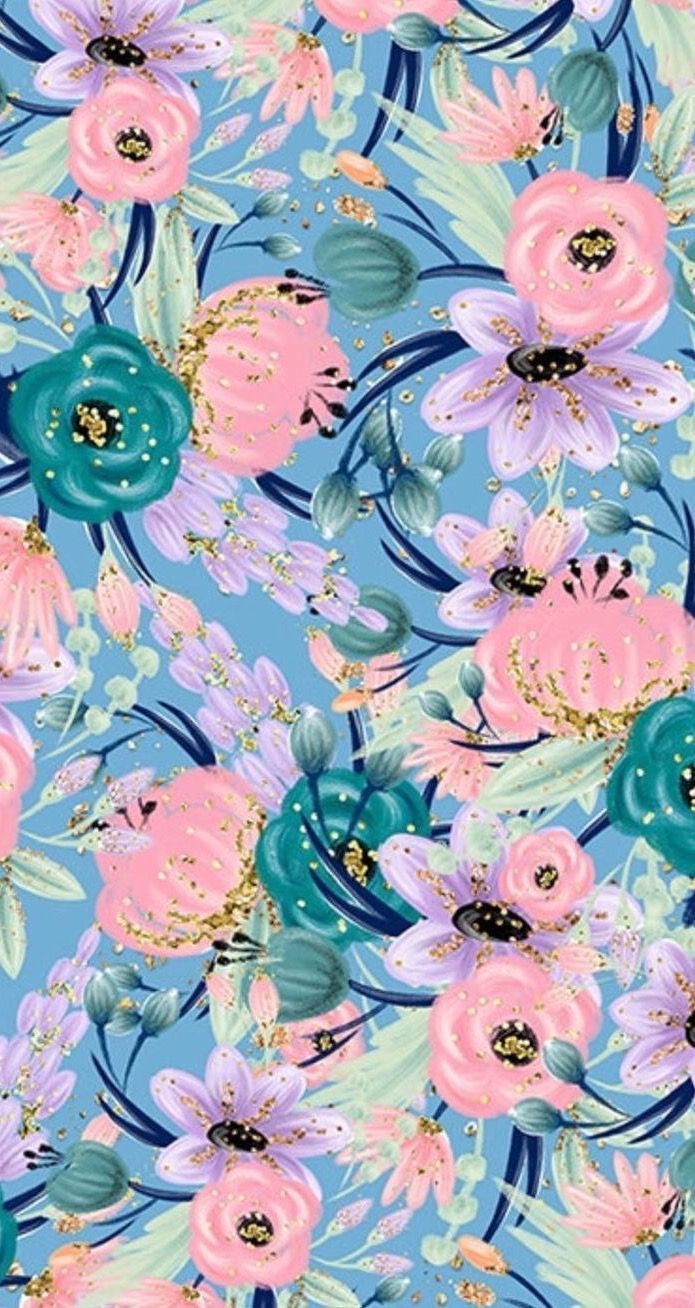 695x1308  flower print | Цветочные обои Узор обои Цветочные обои