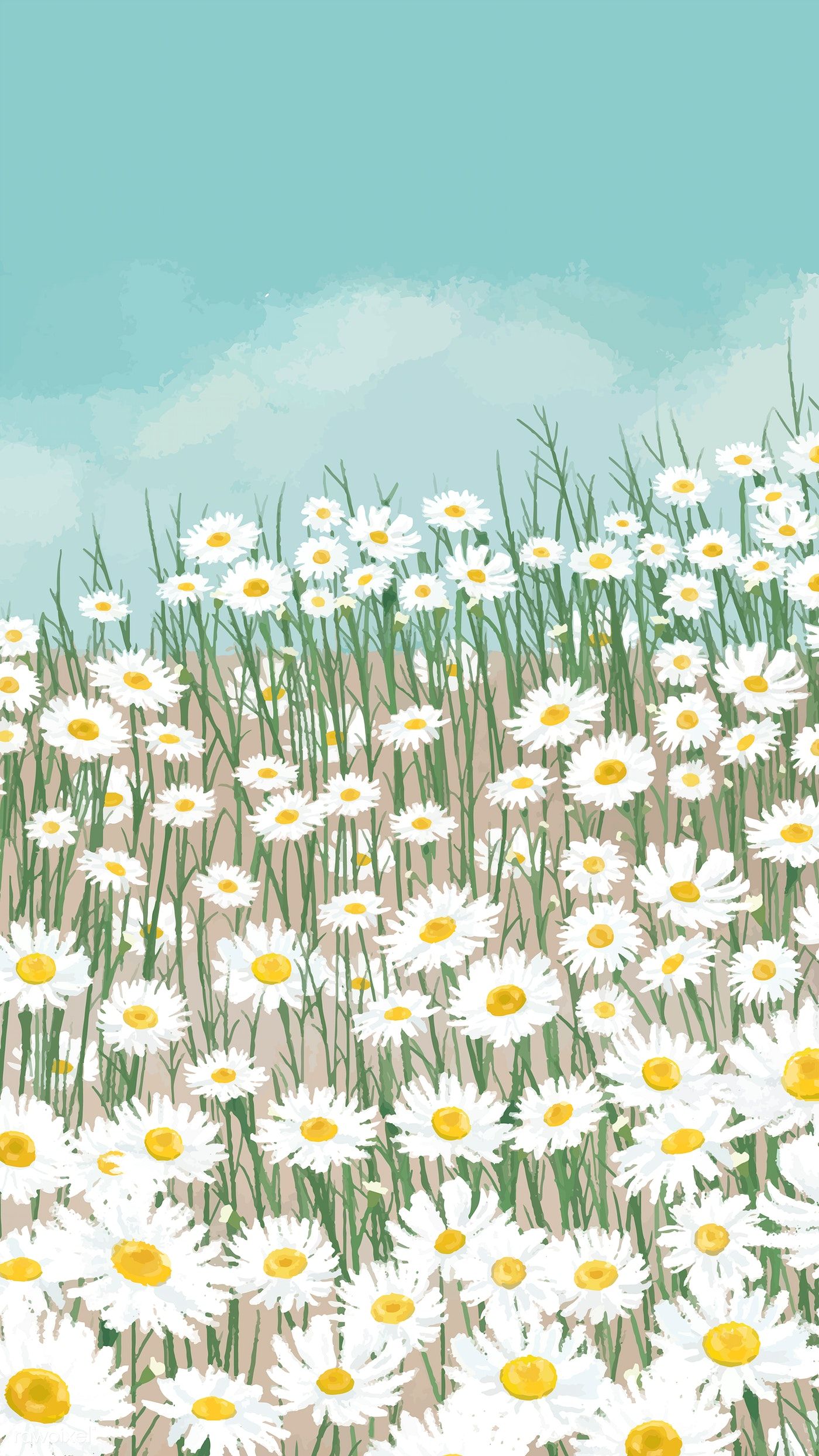 1400x2489   Скачать премиум вектор Blooming white мобильный телефон цветок ромашки в 2020 году | Обои с пейзажем Обои на телефон с цветами Ромашка обои