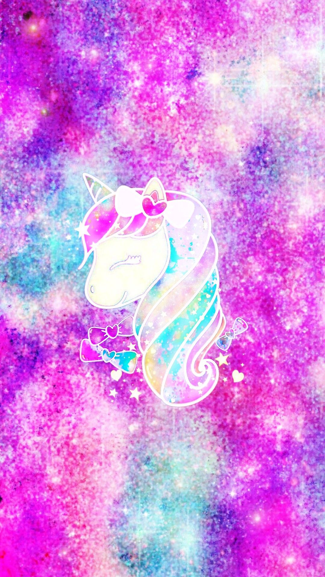 1080x1916 Наклейка Cute Unicorn Galaxy от @mpink background by me #wallpape...