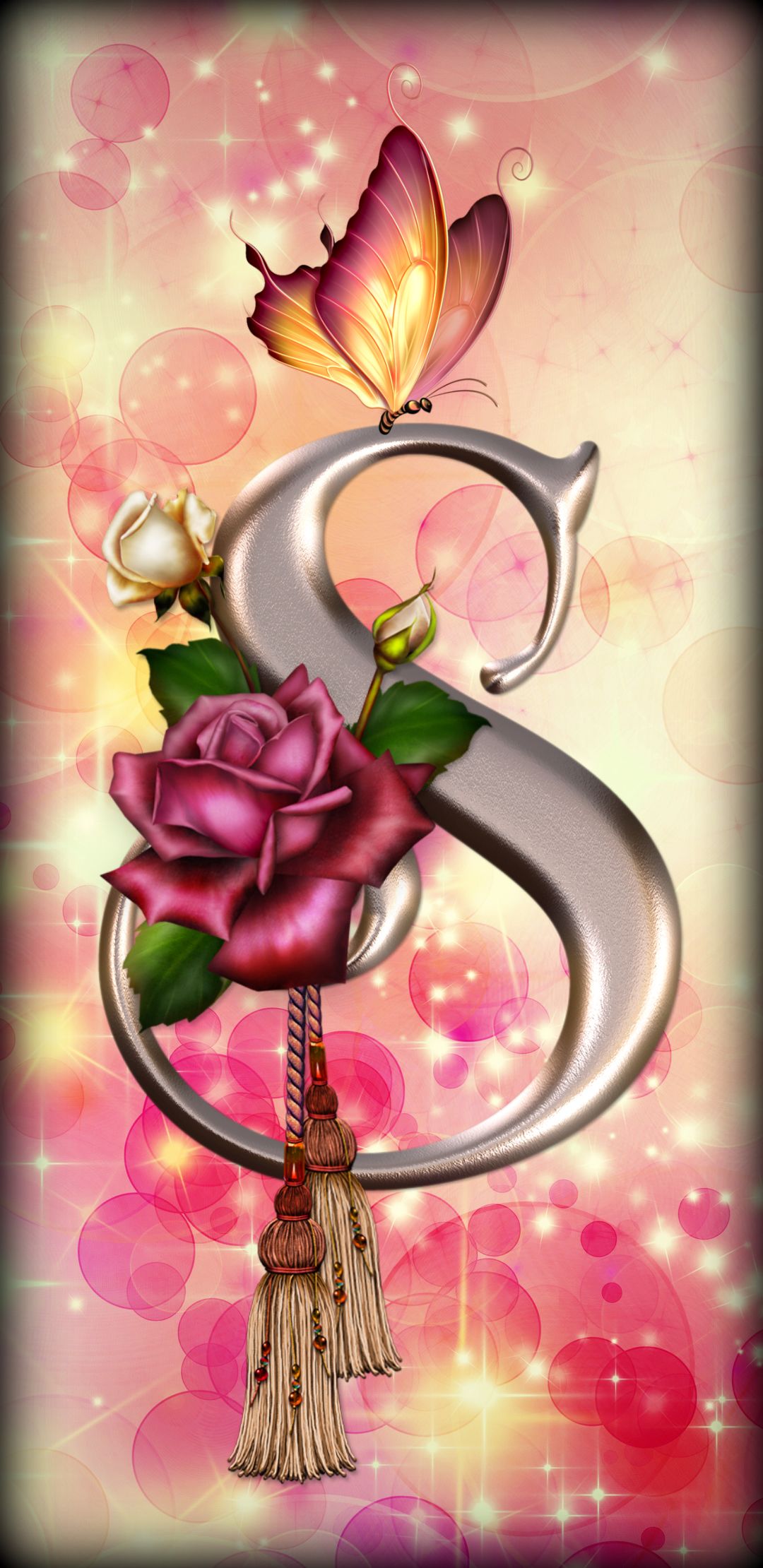 1080x2220  Цветок Буква S | Фея обои Цветочные обои для телефона Цветочные обои