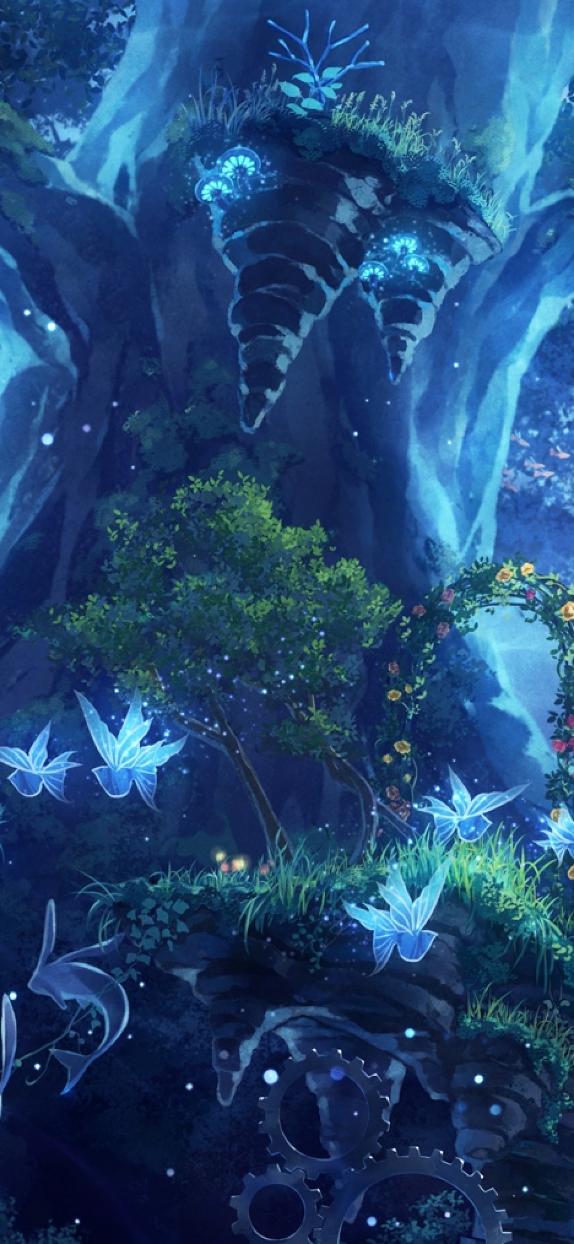 1125x2436  Download 1125x2436 Anime Girl Fairy Forest Butterflies Plants Живописные фрактальные волшебные обои для iPhone 11 Pro \ u0026 X - WallpaperMaiden