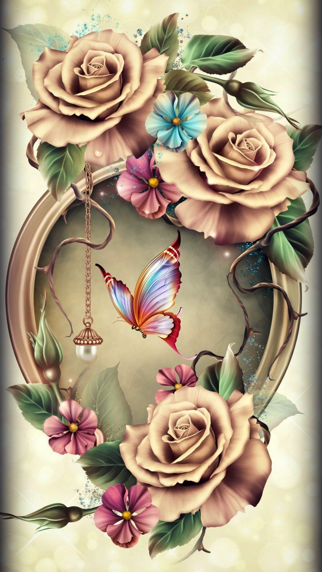 1080x1920  Pin автор: Richi on Рисование бабочек в 2020 году | Цветочные обои для телефона Обои с бабочками Цветочные обои 