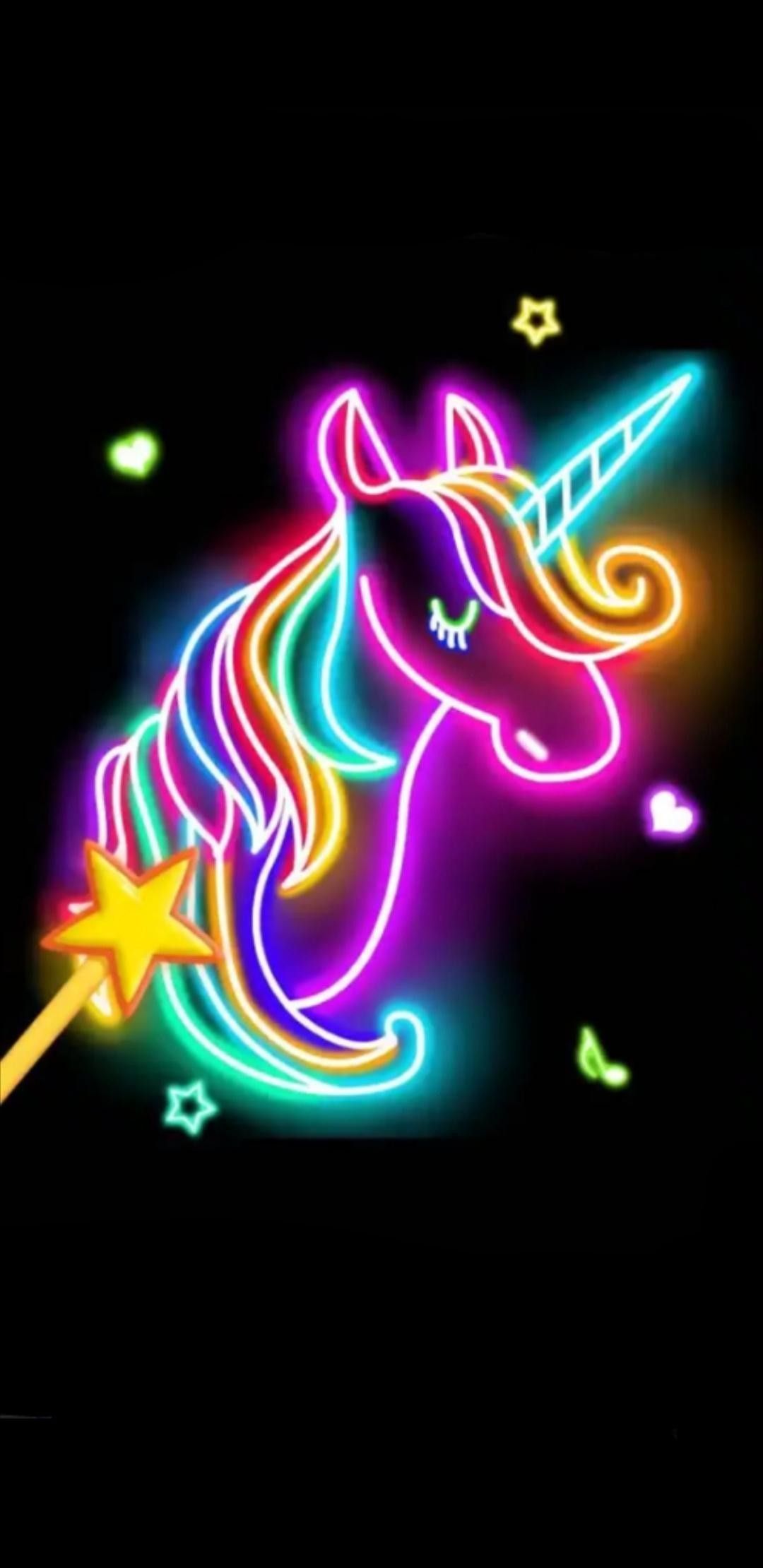 1080x2220  Neon Unicorn Wallpapers - Лучшие бесплатные неоновые фоны для мобильных единорогов - WallpaperAccess