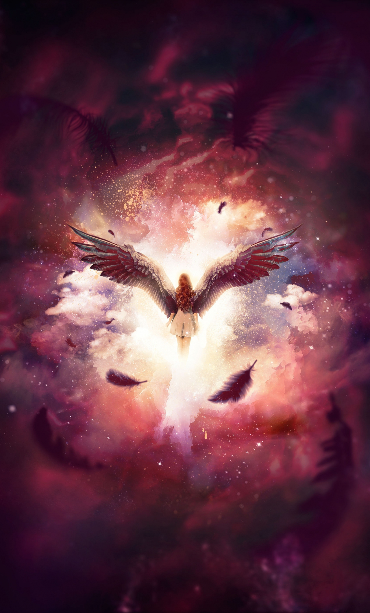 1280x2120  Download 1280x2120 wallpaper angel a fairy in sky dream surreal iphone 6 plus 1280x2120 hd image background 18590