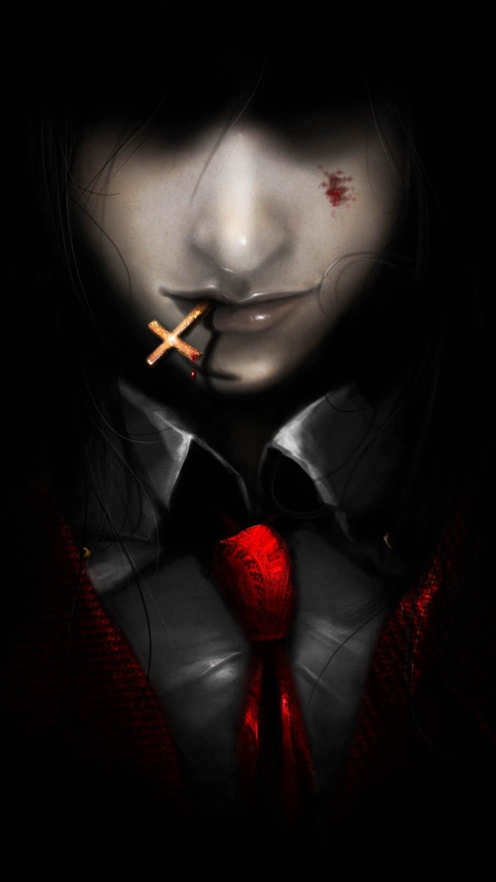 720x1280 720x1280 art vampire hellsing the cross the demon guy alucard обои для рабочего стола 27137