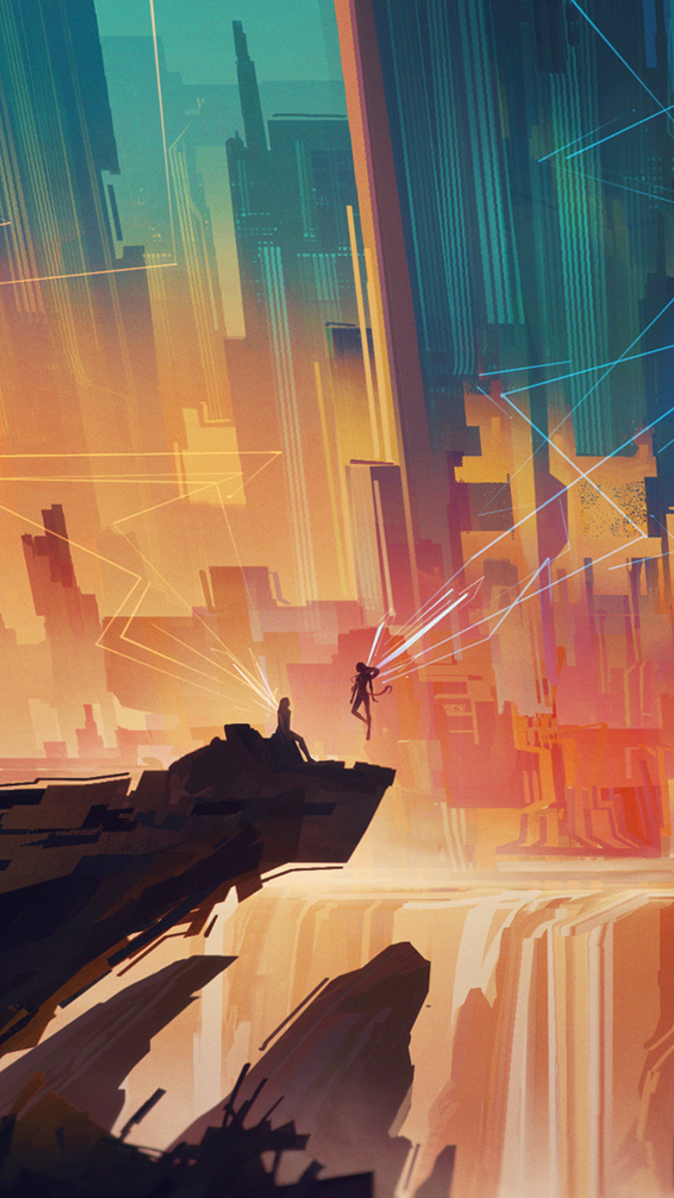 2160x3840  2160x3840 Fairy Tale Цифровое искусство Фэнтези Иллюстрация Красочные Sony Xperia 