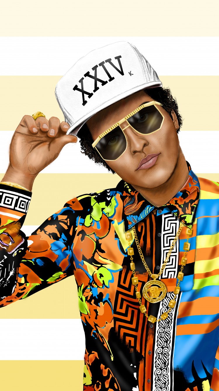 750x1334   Bruno Mars - Иллюстрация iPhone 6. COM