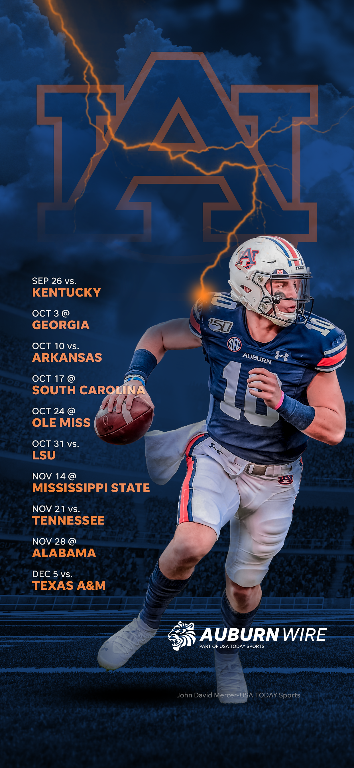 1242x2688  2020 Auburn Tigers Football Расписание: загружаемые обои