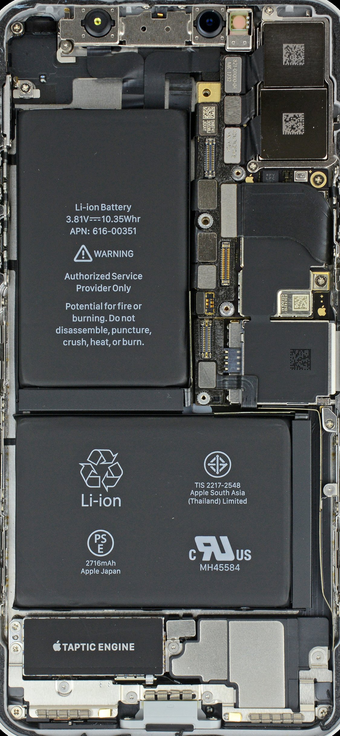 1125x2432 Покажите внутреннюю часть вашего iPhone X с помощью этих обоев - iFixit