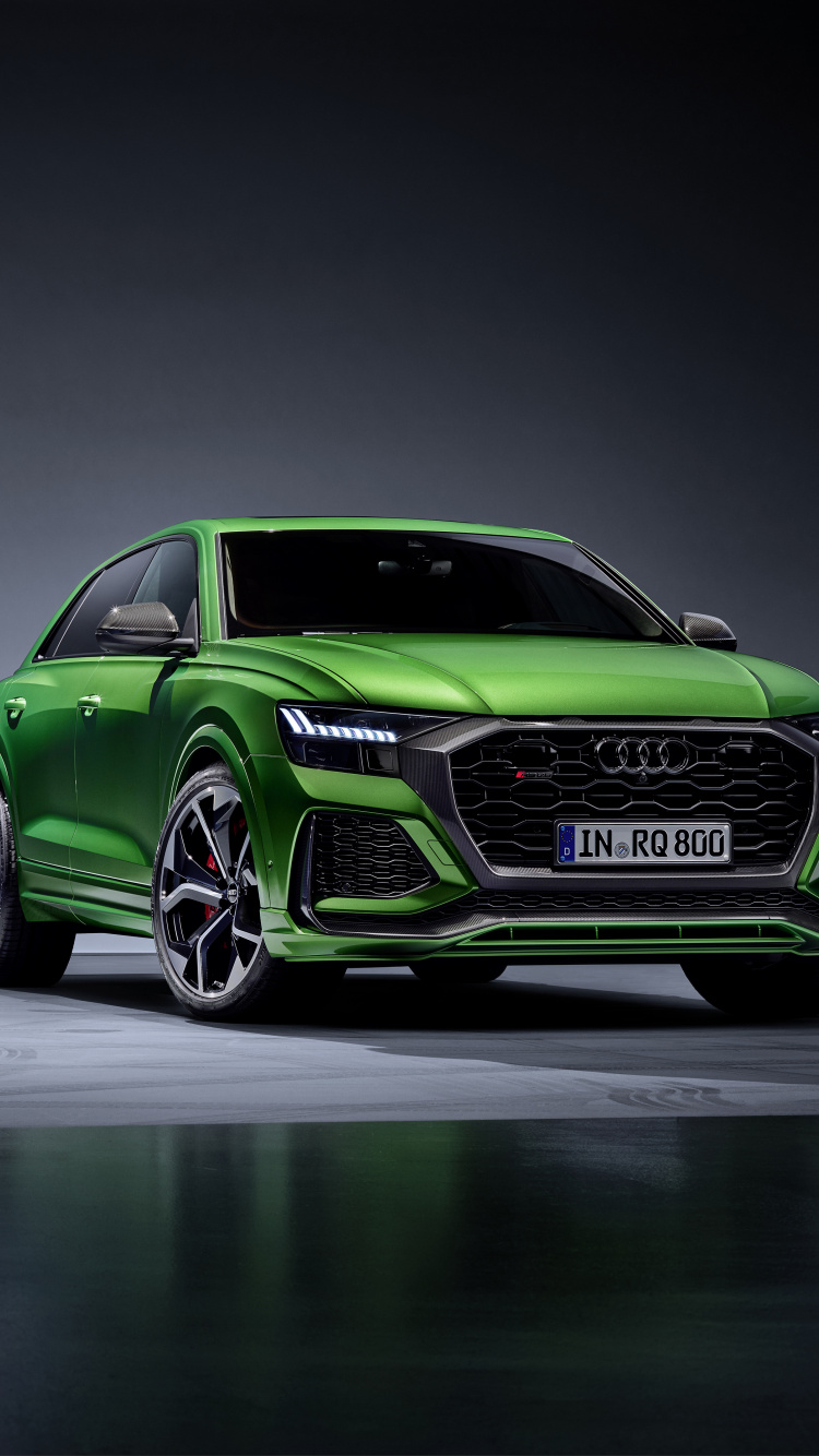 750x1334  Загрузить Audi Q8 роскошный внедорожник зеленый автомобиль обои 750x1334 iphone 7 iPhone 8