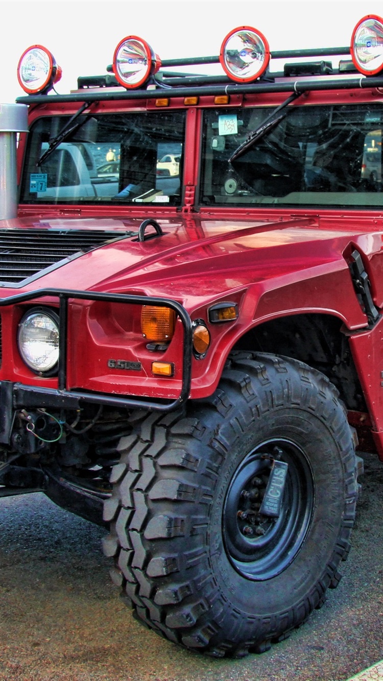 750x1334  Hummer H1 Alpha красный автомобиль 750x1334 iPhone 8/7/6 / 6S wallpaper background image image