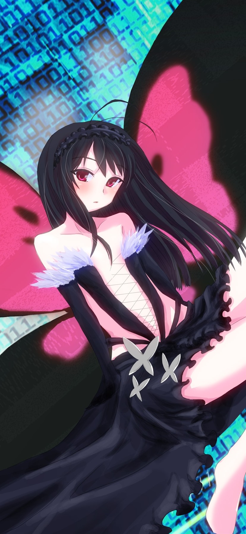 828x1792   Обои Accel World аниме девушка бабочка 828x1792 iPhone 11 / XR Изображение 