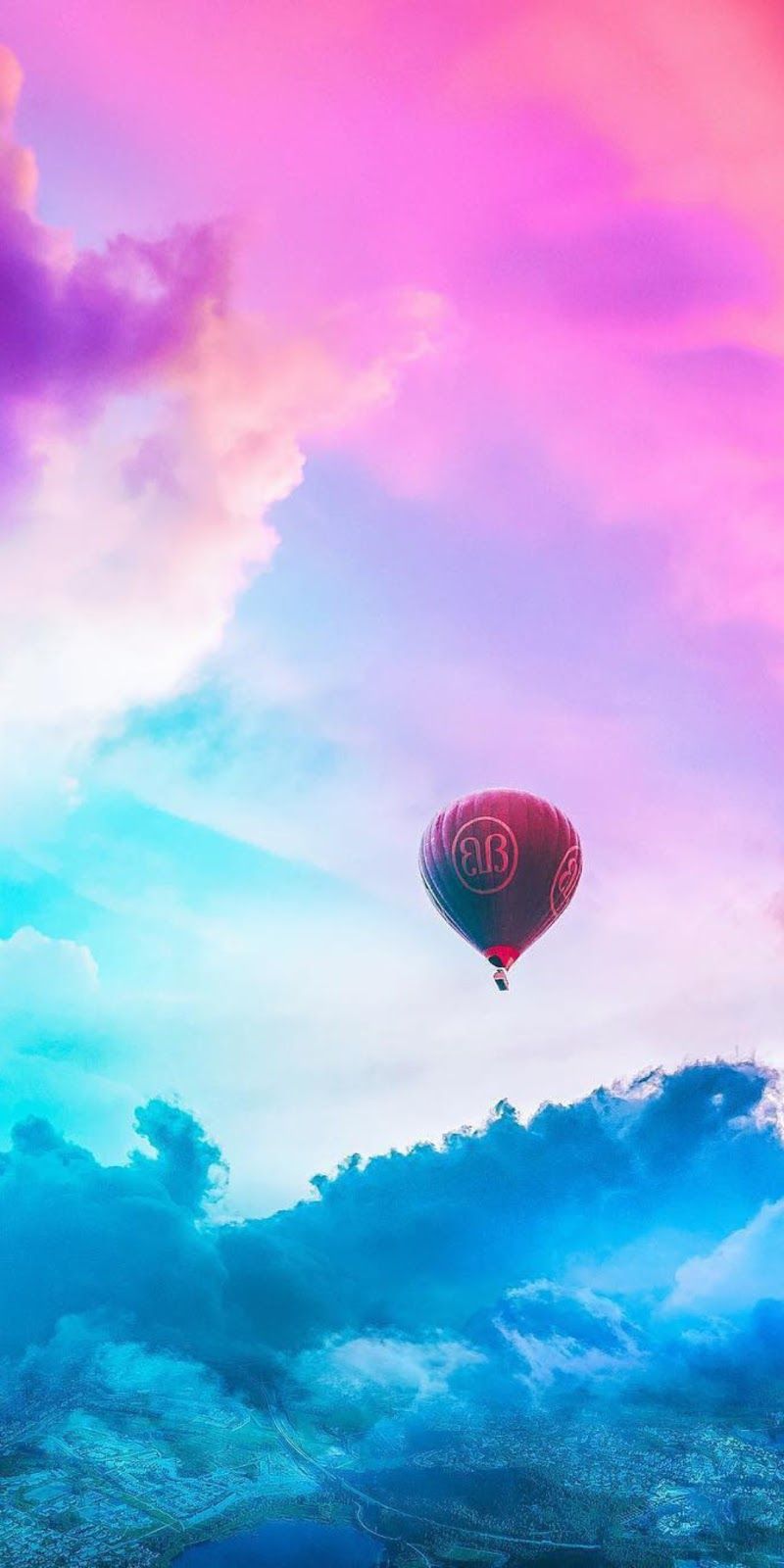 800x1600   Красочный пейзаж Фургон Иллюстрация с воздушным шаром Цифровое искусство 4K обои # 4.1997 