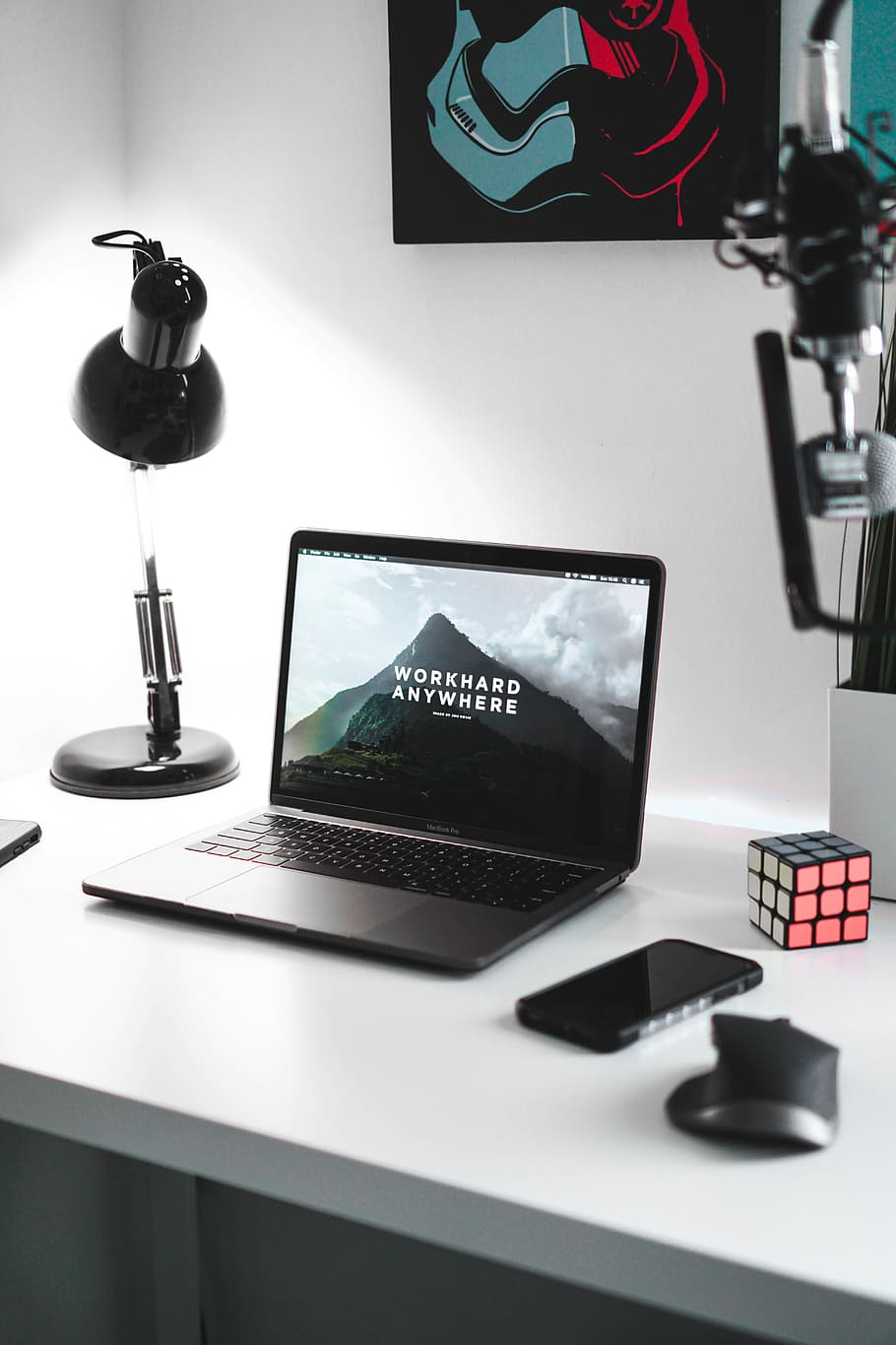 910x1365  HD обои: включенный ноутбук на столе рядом с телефоном macbook macbook pro компьютер | Wallpaper Flare