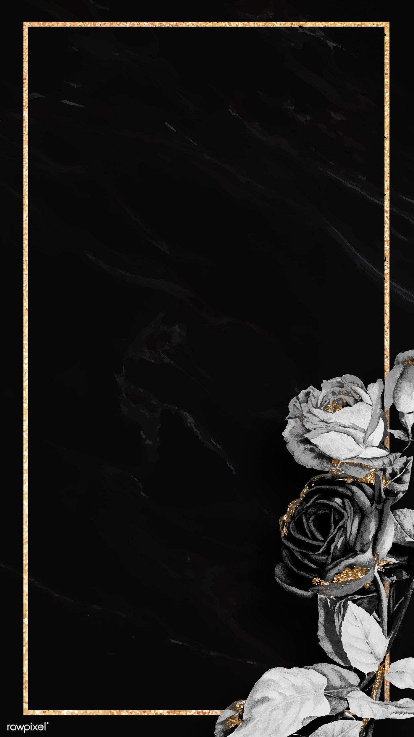 1400x2488  Download premium vector of Пустой цветочный золотой раме мобильный телефон | Цветочные обои для телефона Iphone wallpaper vintage Черный фон обои 