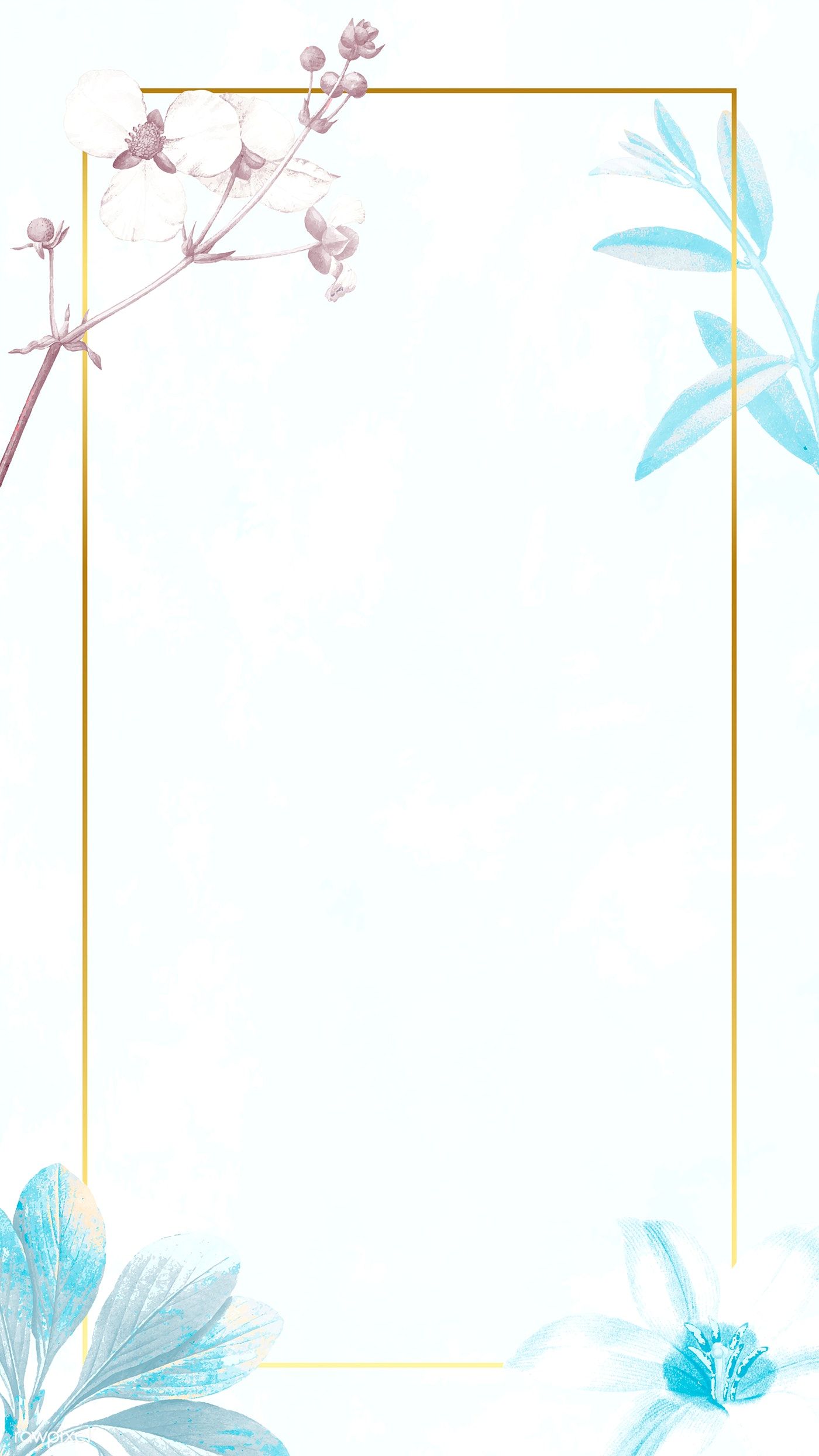 1400x2488   Загрузить премиум вектор из Акварельные лиственные обои для мобильного телефона в рамке | Телефон обои Рамка Wallpaper