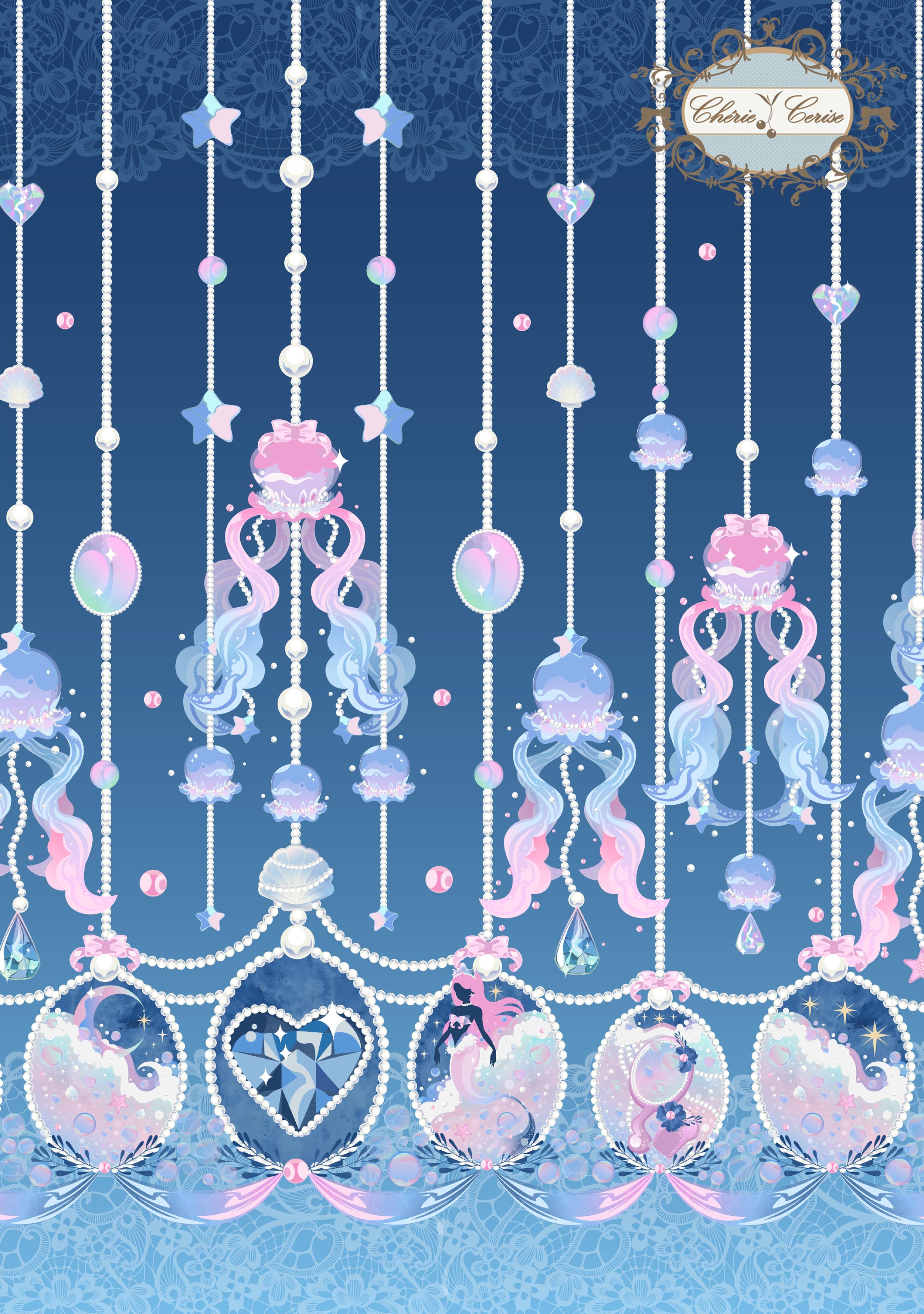 3072x4368  Cherie Cerise Mermaid Jewelry Frill JSK by Indie Brand in 2020 | Kawaii wallpaper Ювелирные изделия с русалкой Красивые обои