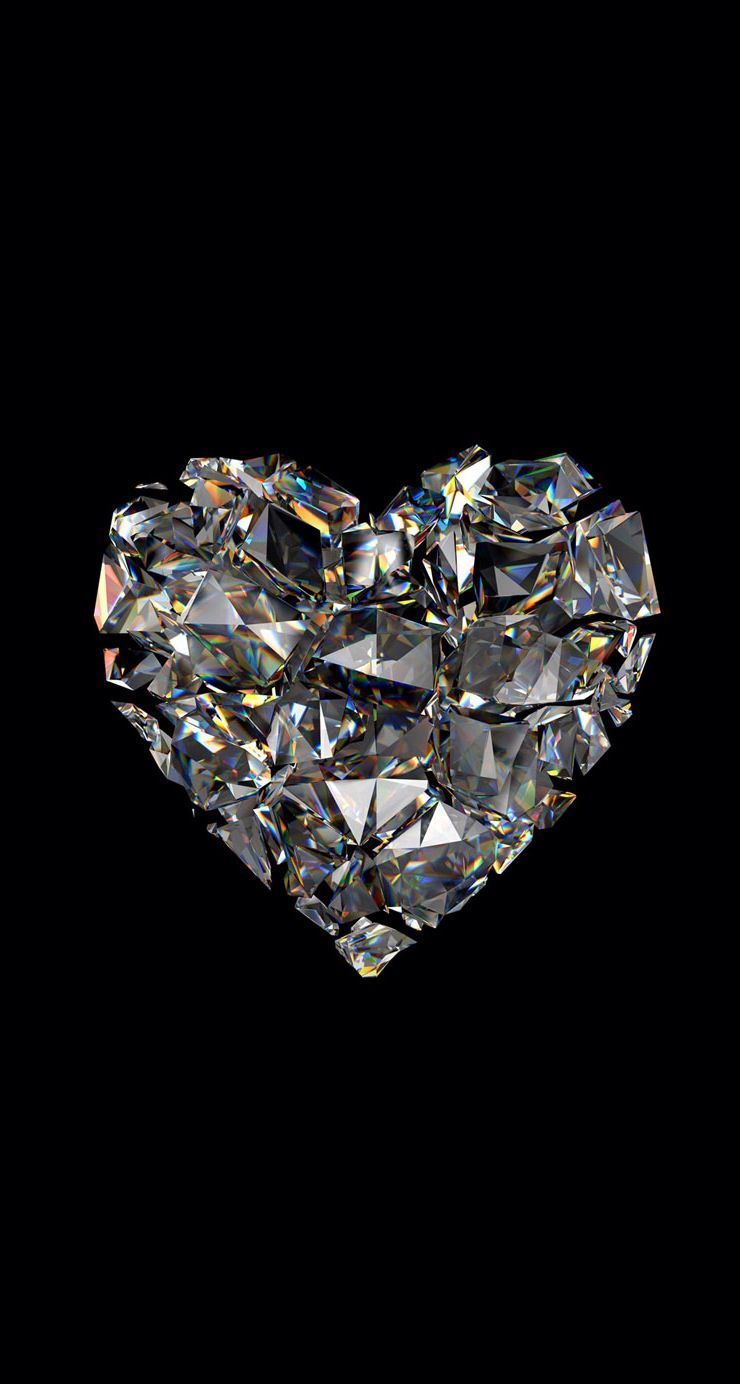 740x1384  Diamond Heart Wallpaper ... Автор неизвестен ... #DiamondHeart # мода # ювелирные изделия в 2020 году | Сердце обои Красивые обои Бриллиантовые обои 