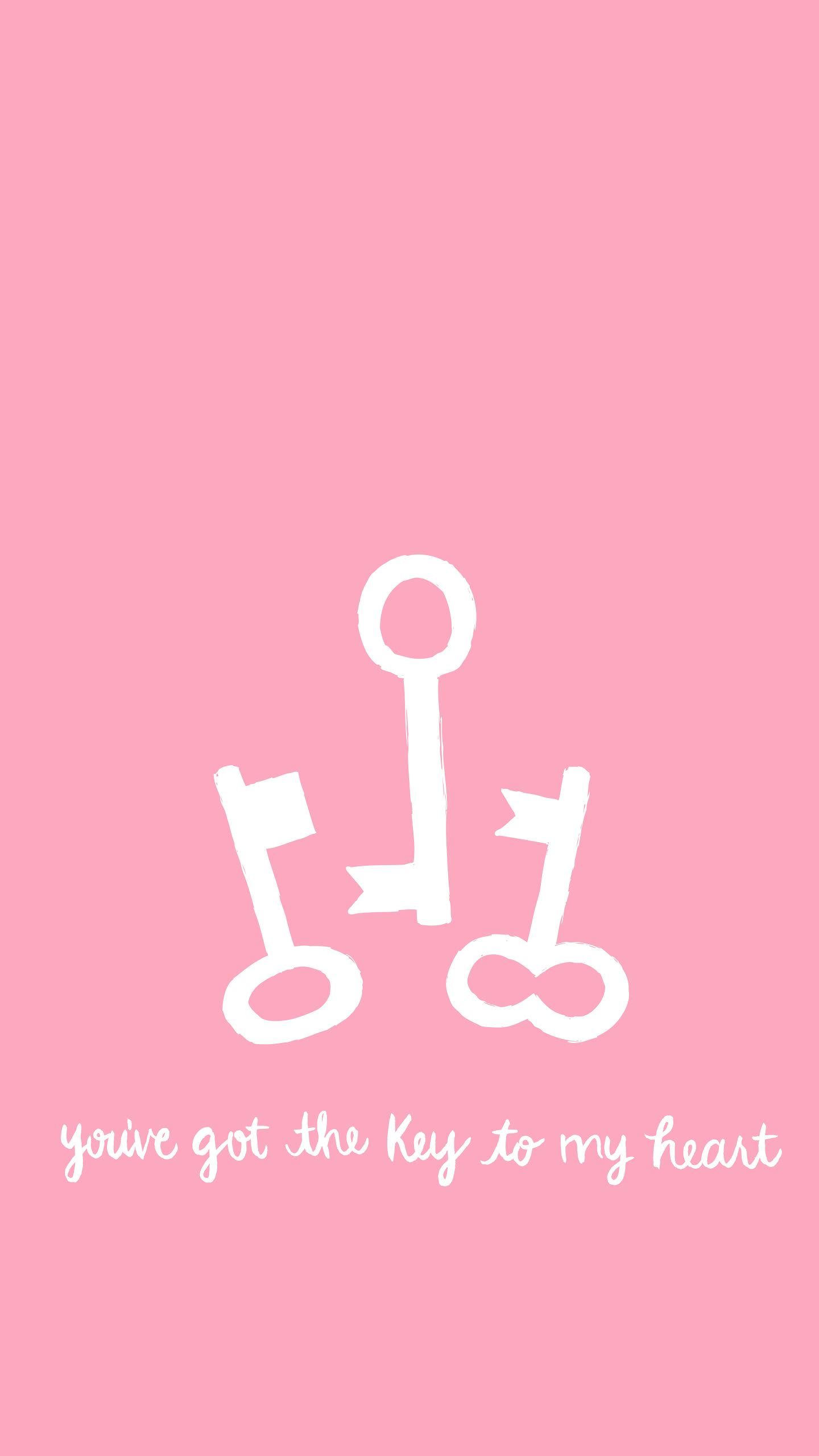 1440x2560 Pink Key Lock iPhone Обои | Sfondi