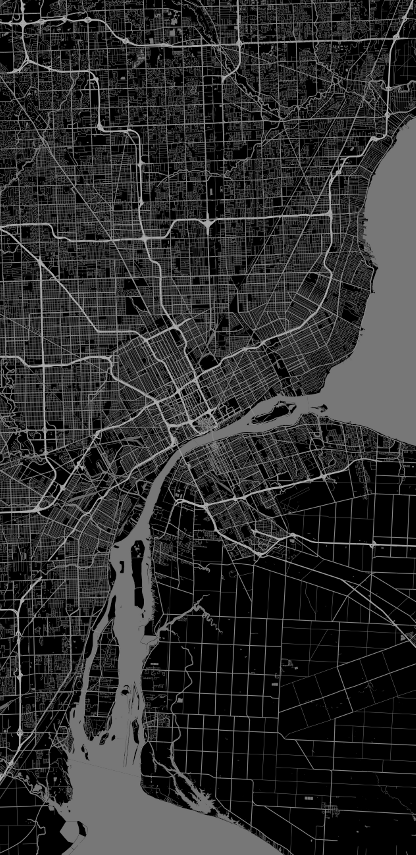 1440x2960  Detroit map обои мобильного телефона: Detroit