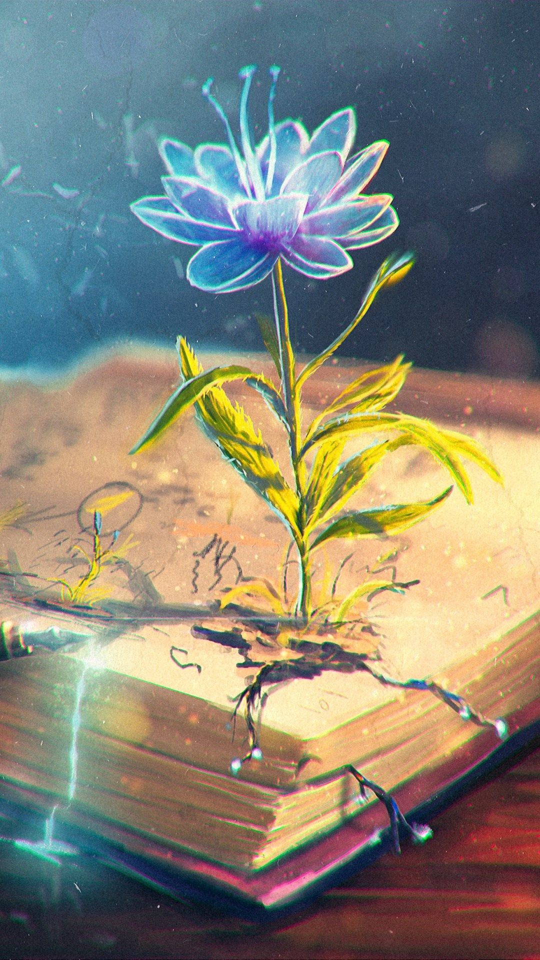 1080x1920  flower абстрактная книга перо искусство iphone wallpaper | Фэнтези рисунки Художественная роспись Иллюстрации арт 