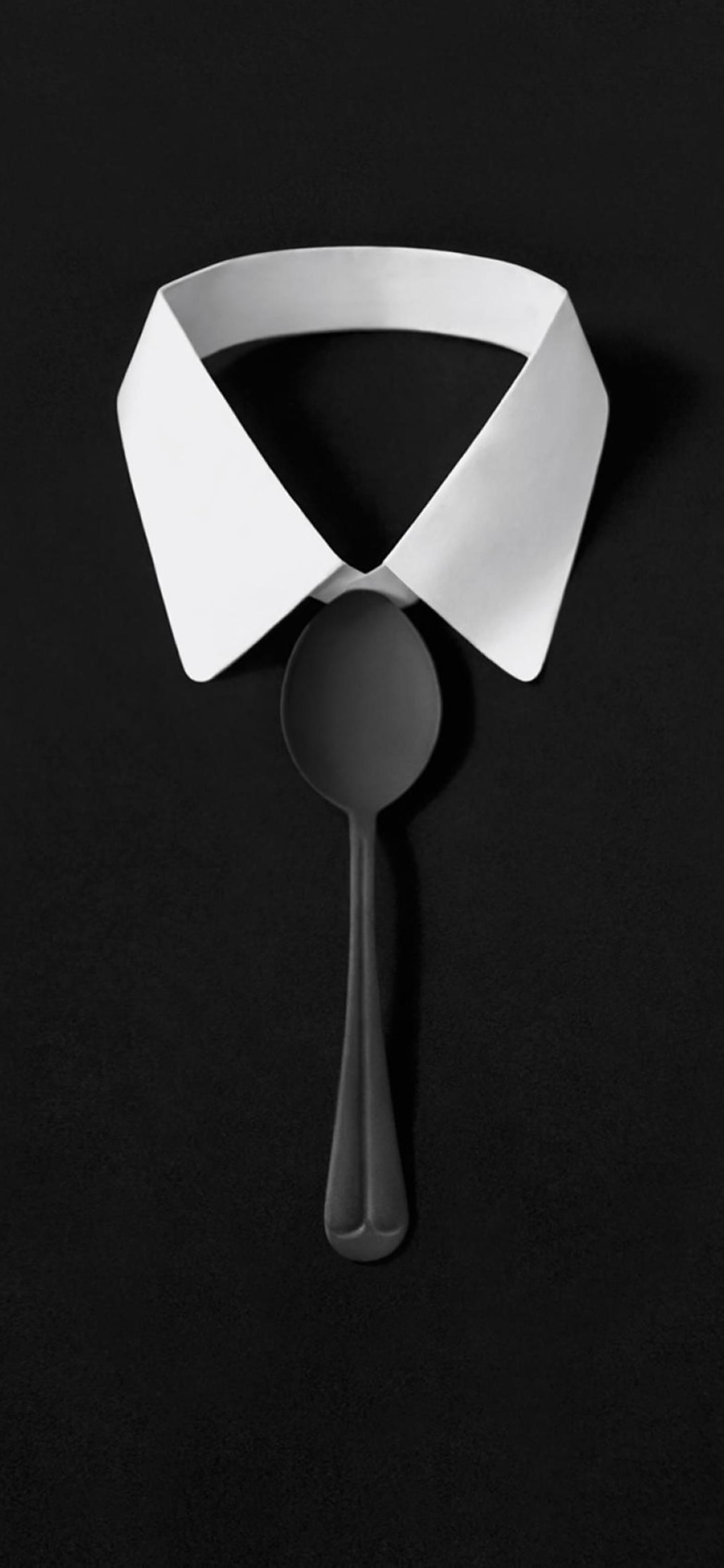1440x3120  Бесплатно скачать Dark Simple Suit Spoon Tie Simple wallpaper