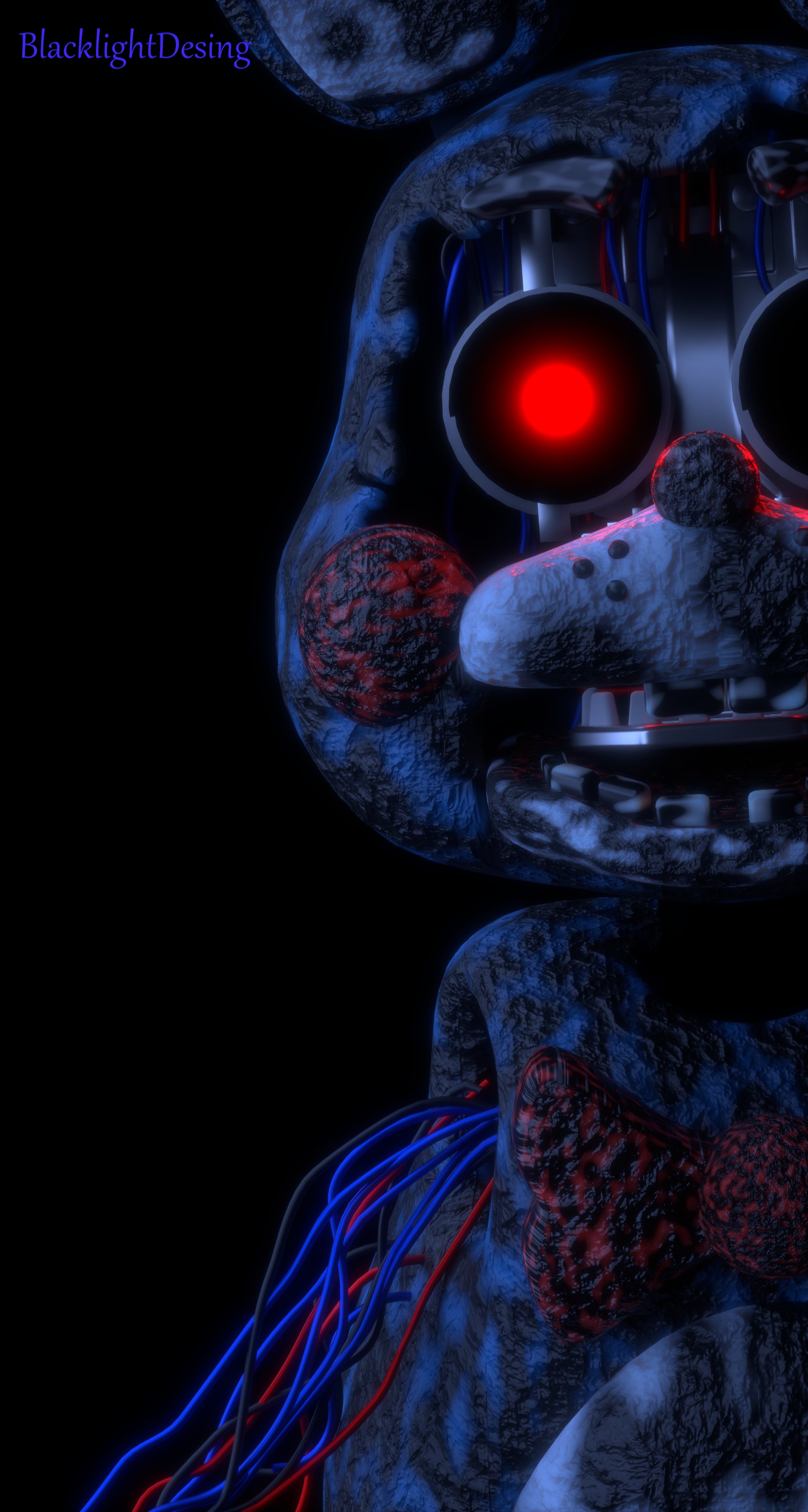 2040x3818   Blender / Cycles) 2.81 - Обои для телефона W.toy Bonnie: Fivenightsatfreddys