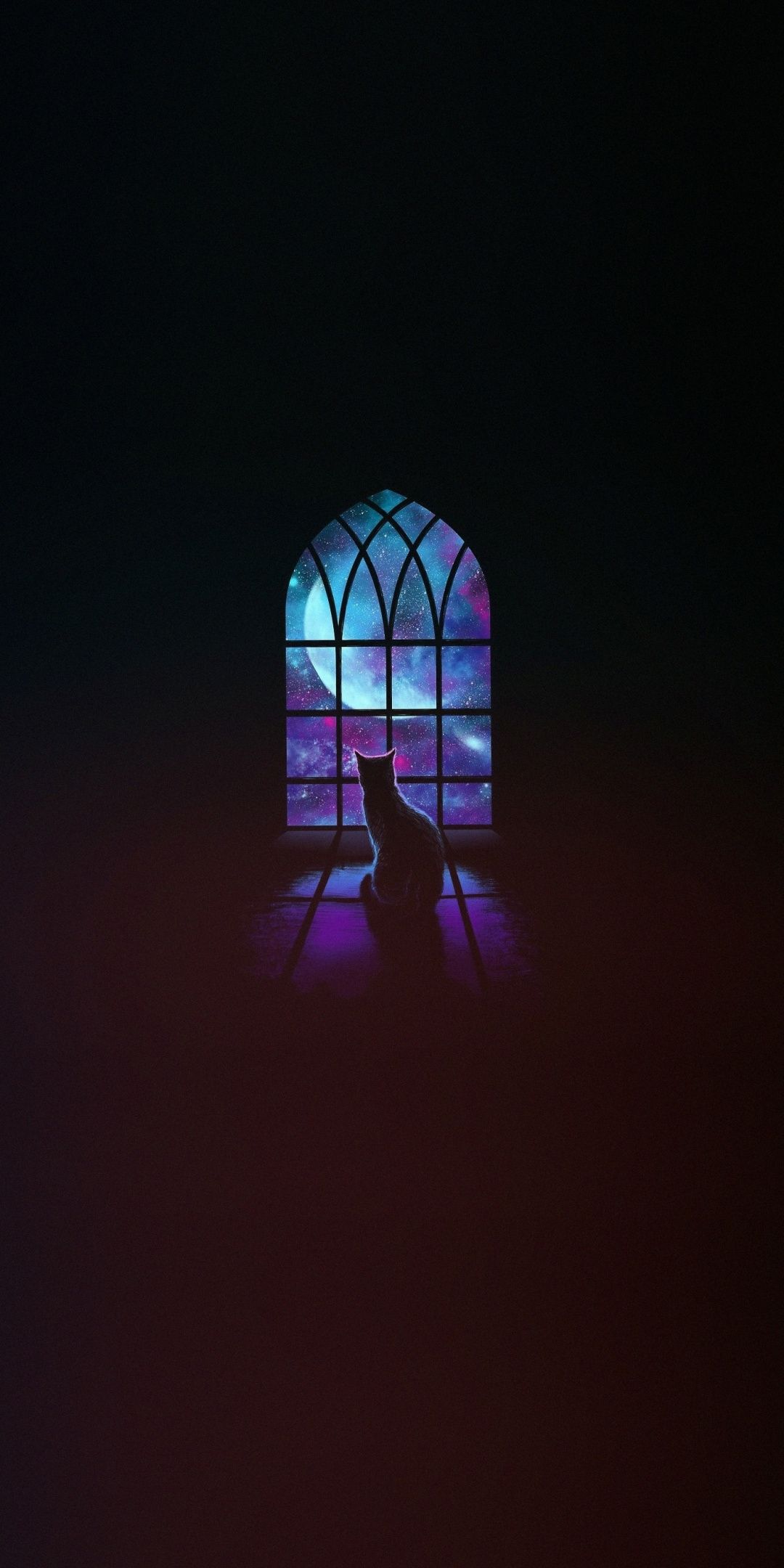 1080x2160   Окно луны и кота минимальное 1080x2160 wallpaper | Iphone wallpaper кошка Кот телефон обои Hipster phone wallpaper 