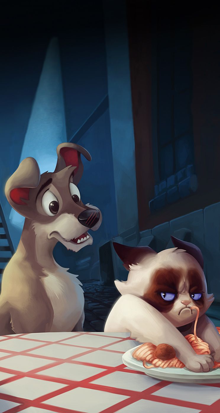 744x1392  Grumpy Cat Cartoon Wallpapers - Лучшие бесплатные фоны из мультфильмов Grumpy Cat - Доступ к обоям