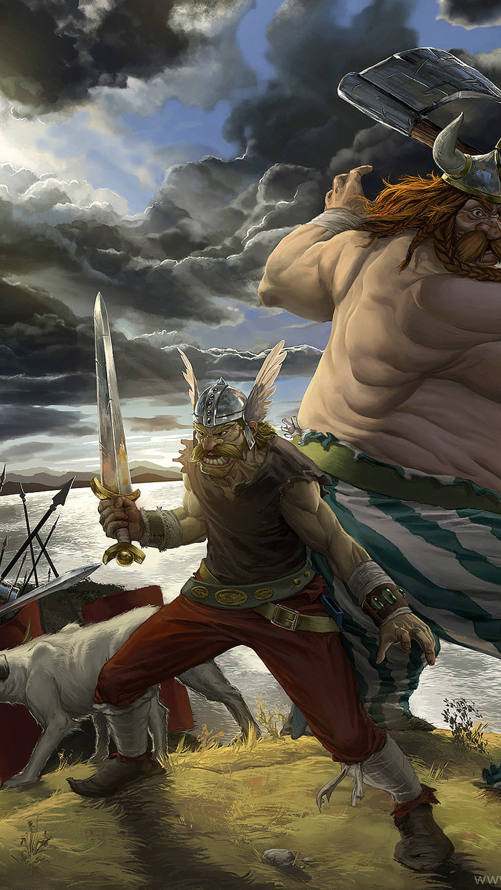 720x1280  720x1280 воины астерикс галлы солдат римляне обеликс легионеры меч топор обои для рабочего стола 32691