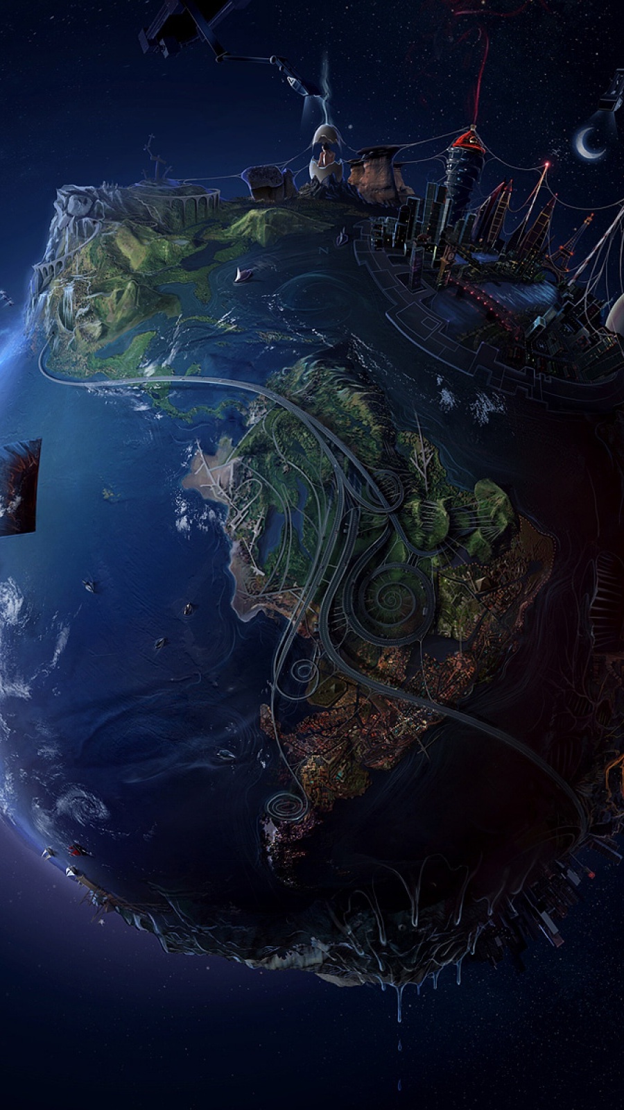 900x1600  3D Earth View Обои для мобильного телефона - Стена мобильного телефона 