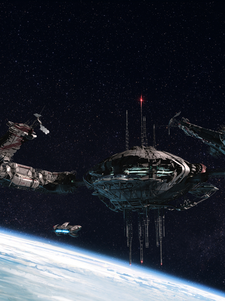 768x1024   Голубая планета спутниковая космическая станция 1080x1920 iPhone 8/7/6 / 6S Plus фоновое изображение изображение 