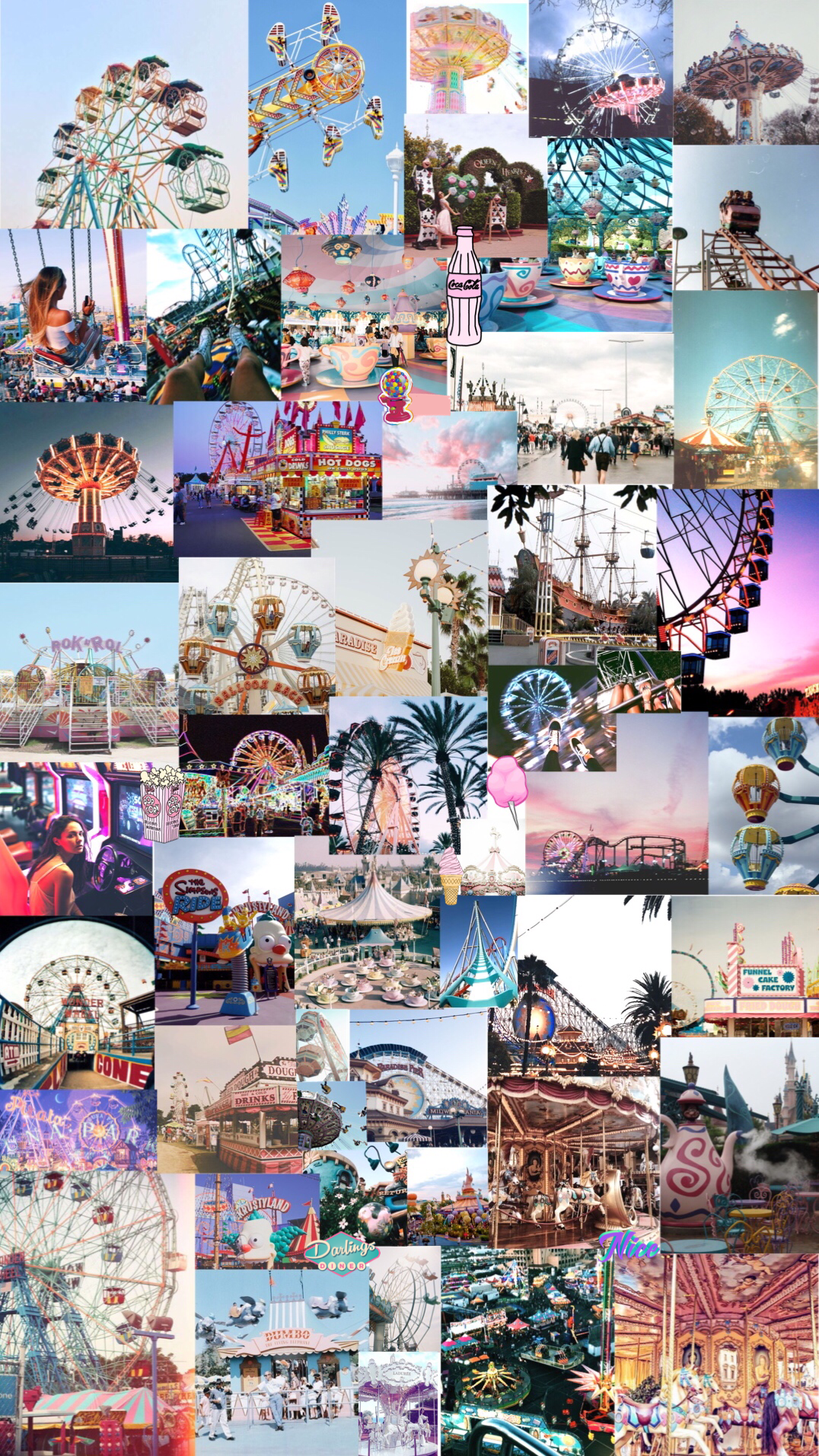 1076x1912  amusement park | Эстетические обои для iphone Винтажные обои для iphone 
