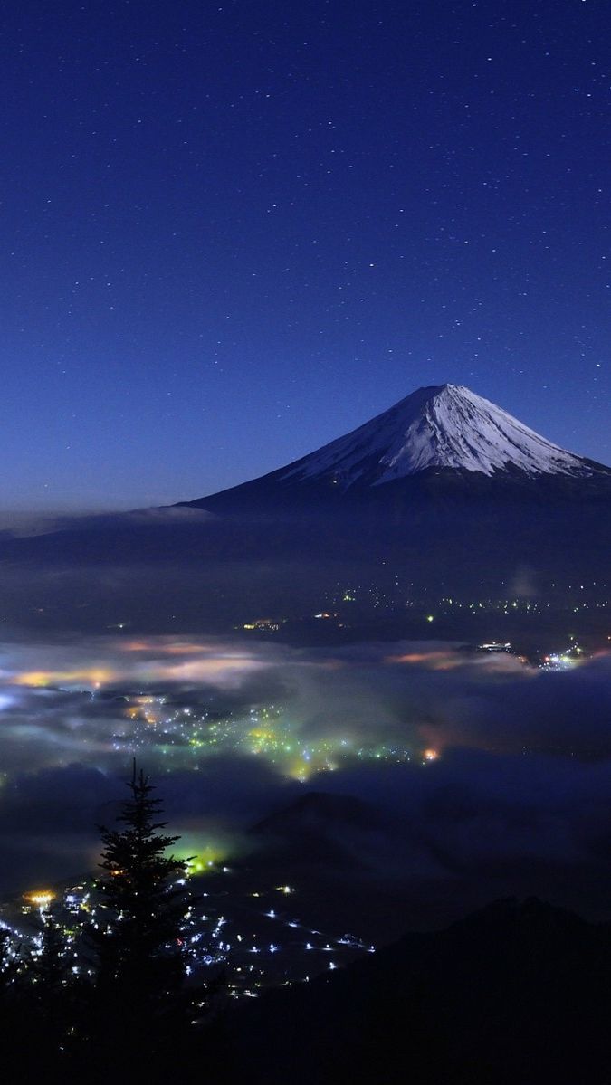 675x1199   Mount-Fuji-Japan-Night-View-iPhone-Wallpaper | Iphone wallpaper japan 