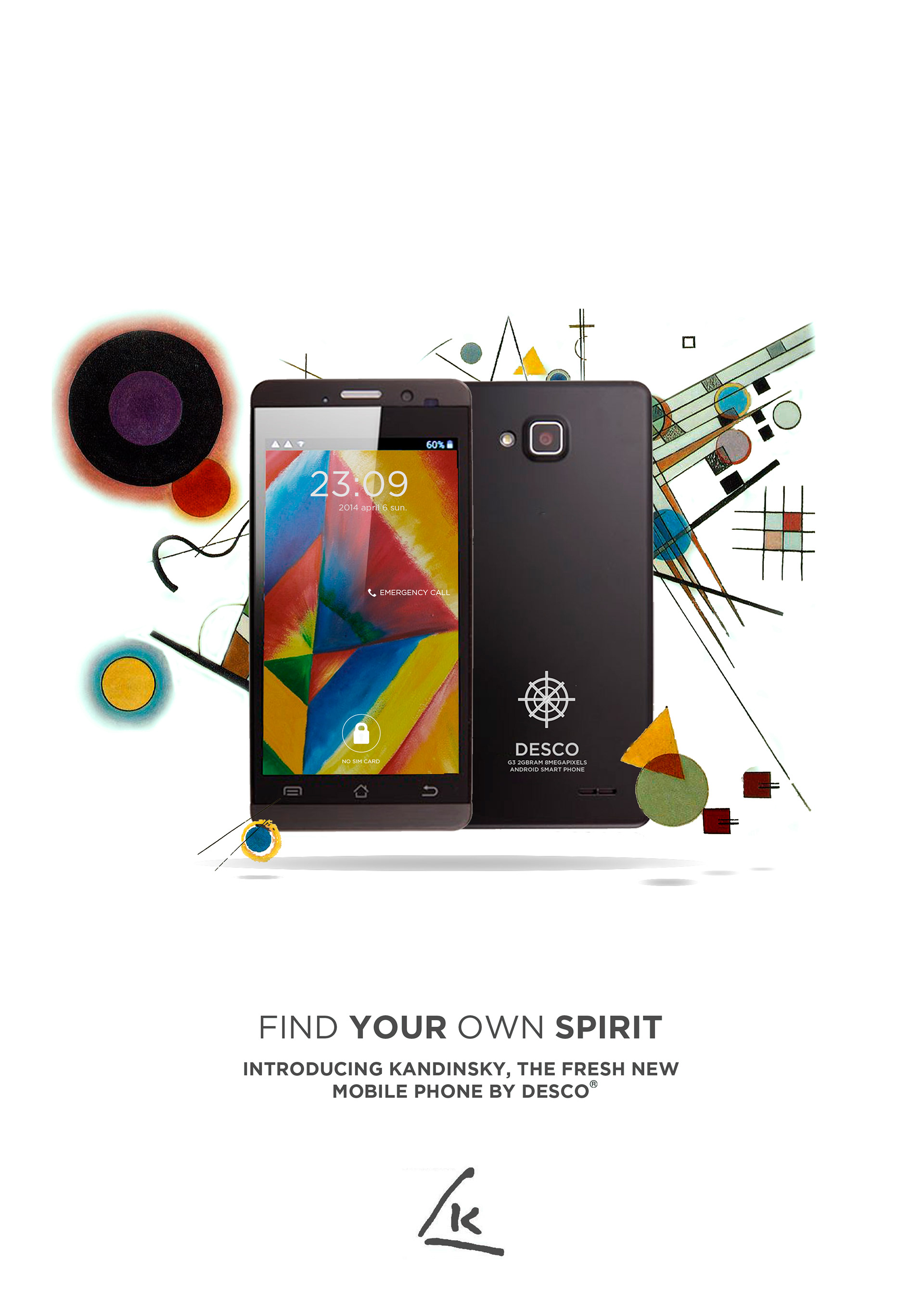 1920x2716  Portfolio Густаво Уэрта Де Рохас - Мобильная реклама. Концепт-арт с Кандинским и Поллоком 