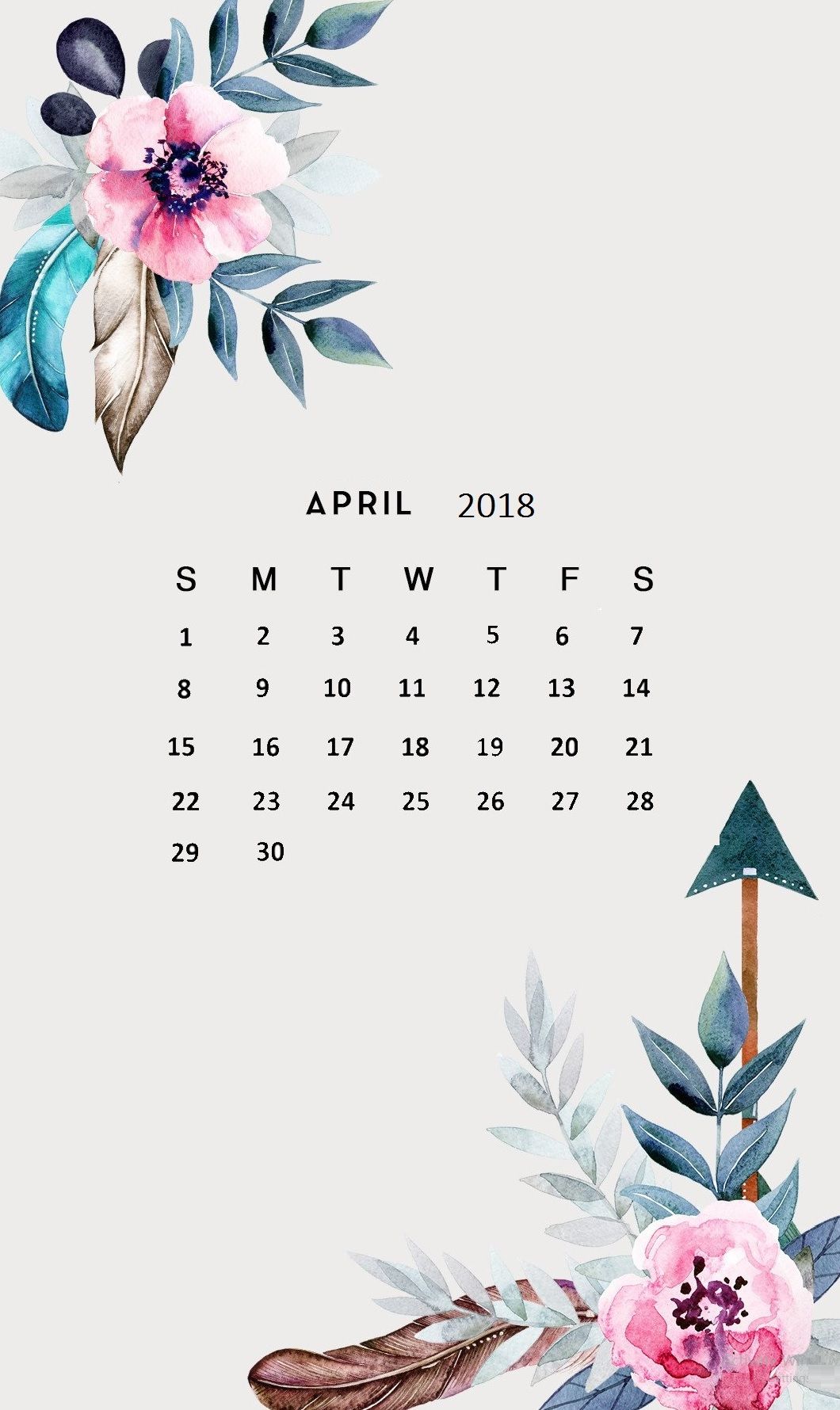 1060x1780  Amazing April 2018 Calendar Wallpaper, чтобы отслеживать, что нужно сделать | Обои календаря Фон календаря Бесплатные обои для iphone 