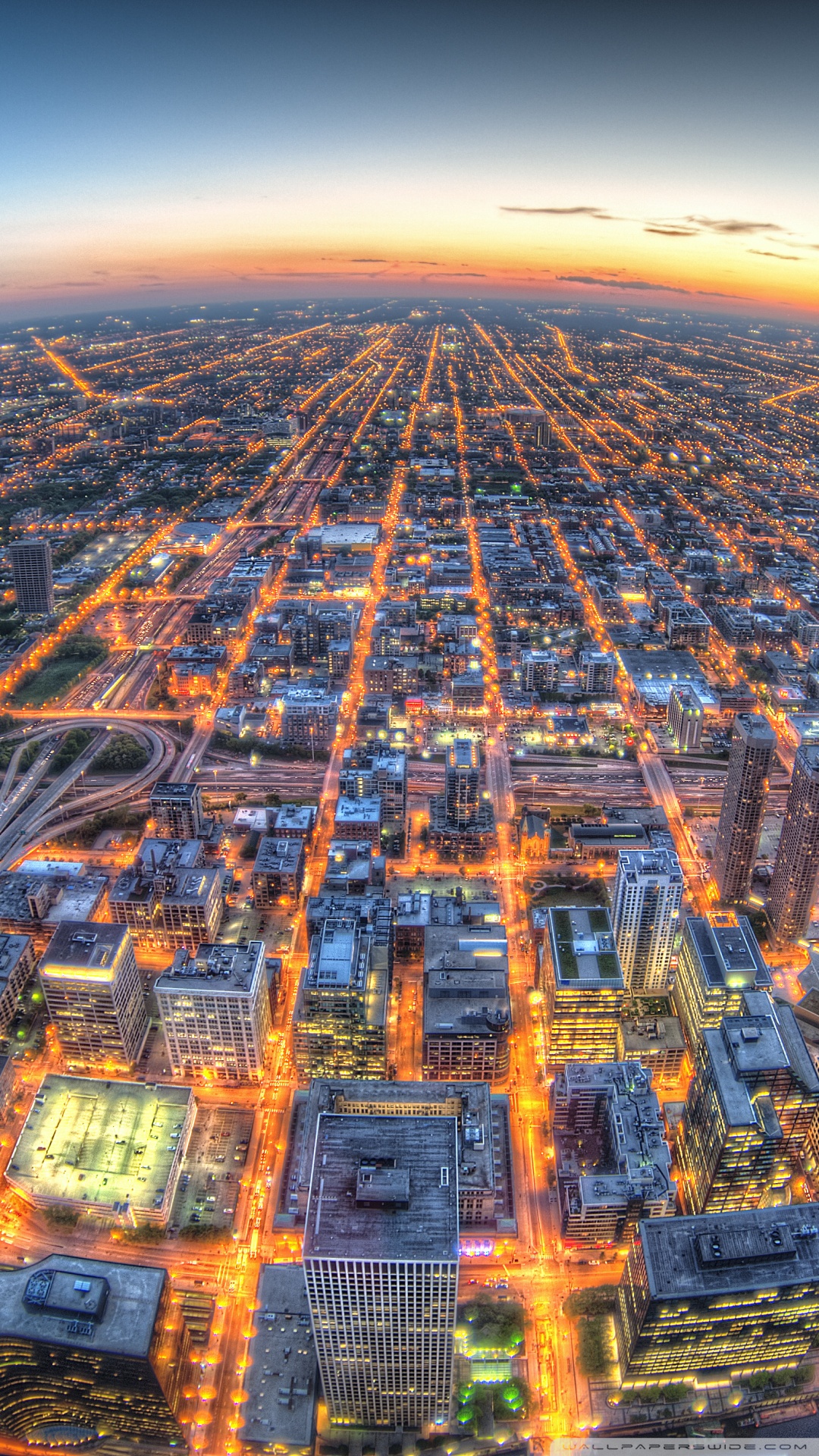 1080x1920  Chicago Aerial View Фоновые обои рабочего стола Fisheye Ultra HD для телевизора 4K UHD: широкоформатный \ u0026 UltraWide Desktop \ u0026 Ноутбук: планшет: смартфон