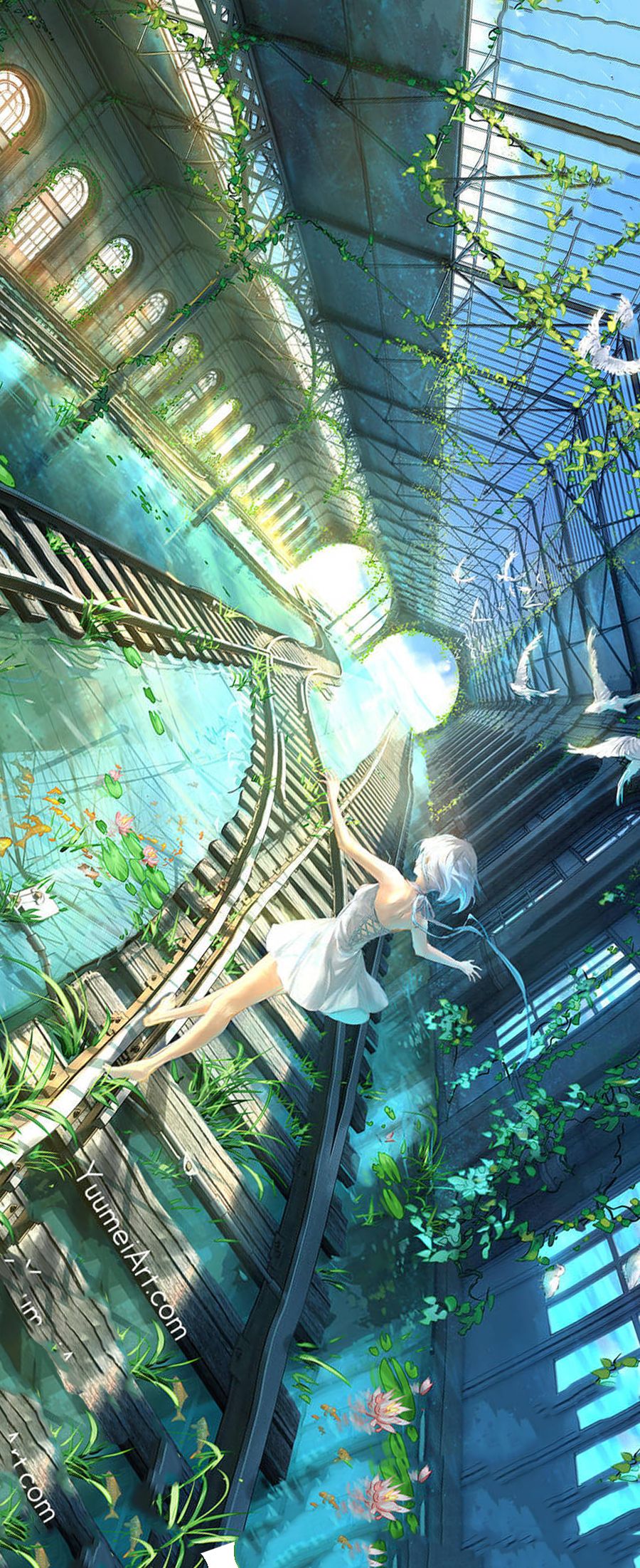 900x2202  Yuumei Deviant Art | Девушка-арт Девушка с цифровым искусством Art wallpaper