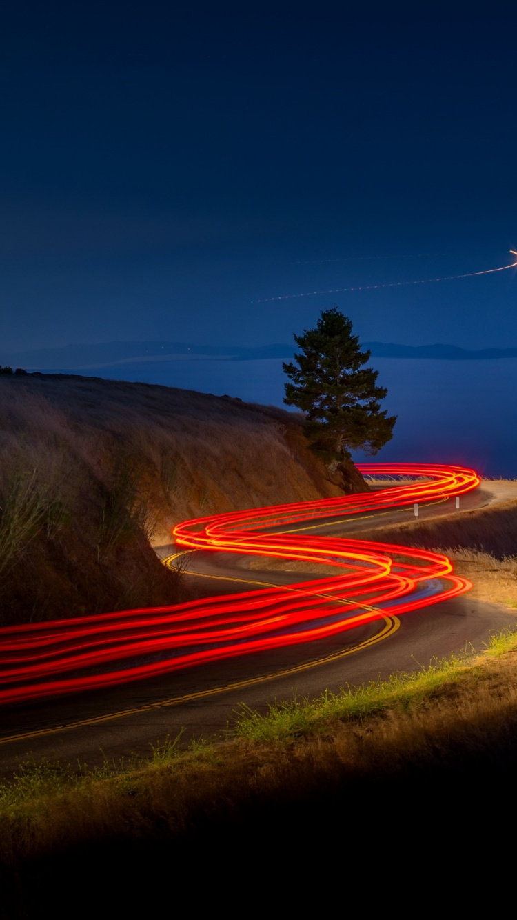 750x1334   Time-lapse Road Star Trails Night Long Exposure - Wallpaper (# 1274512) - HD Wallpaper \ u0026 Backgrounds Download