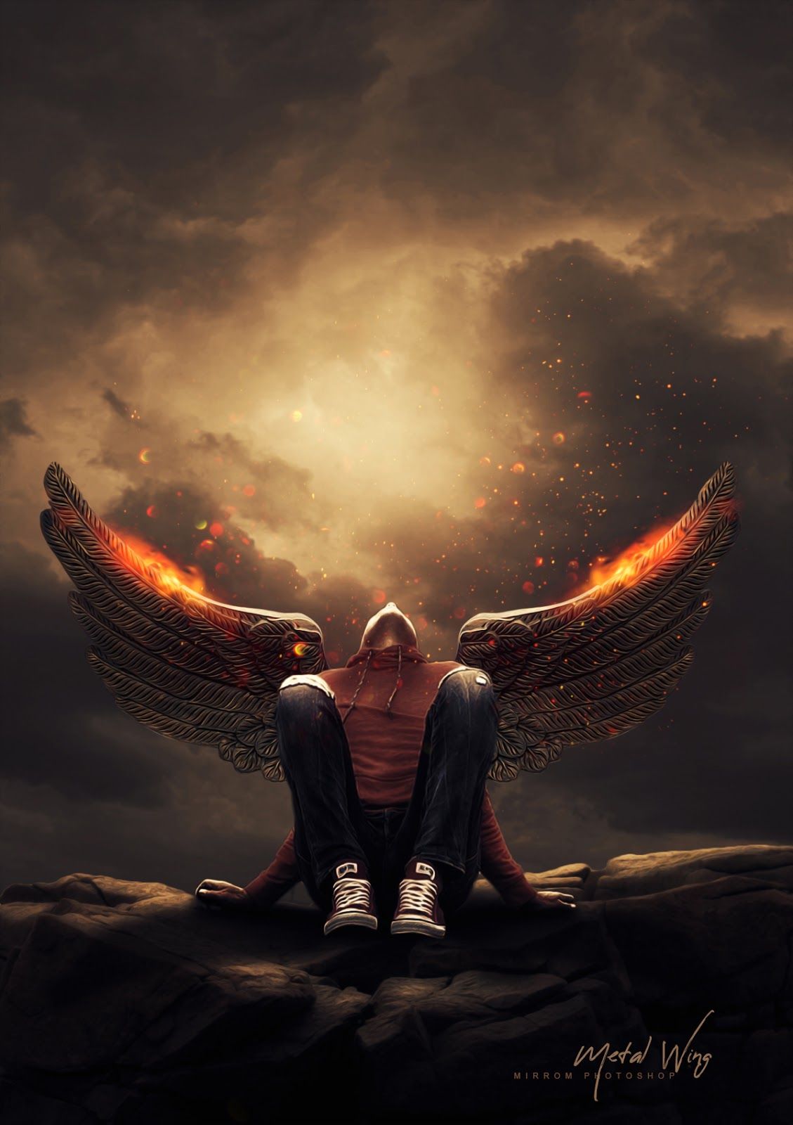 1129x1600  Digital Art Учебник по манипуляциям - Metal Wing | Photoshop манипуляция Photoshop учебник манипуляции Сюрреалистический фотошоп учебник