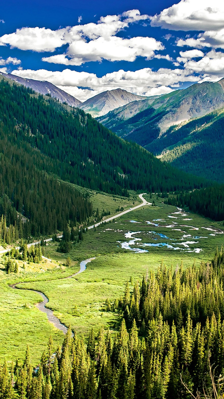 750x1334   Солнечные облака ручей Скачать бесплатно обои на телефон 