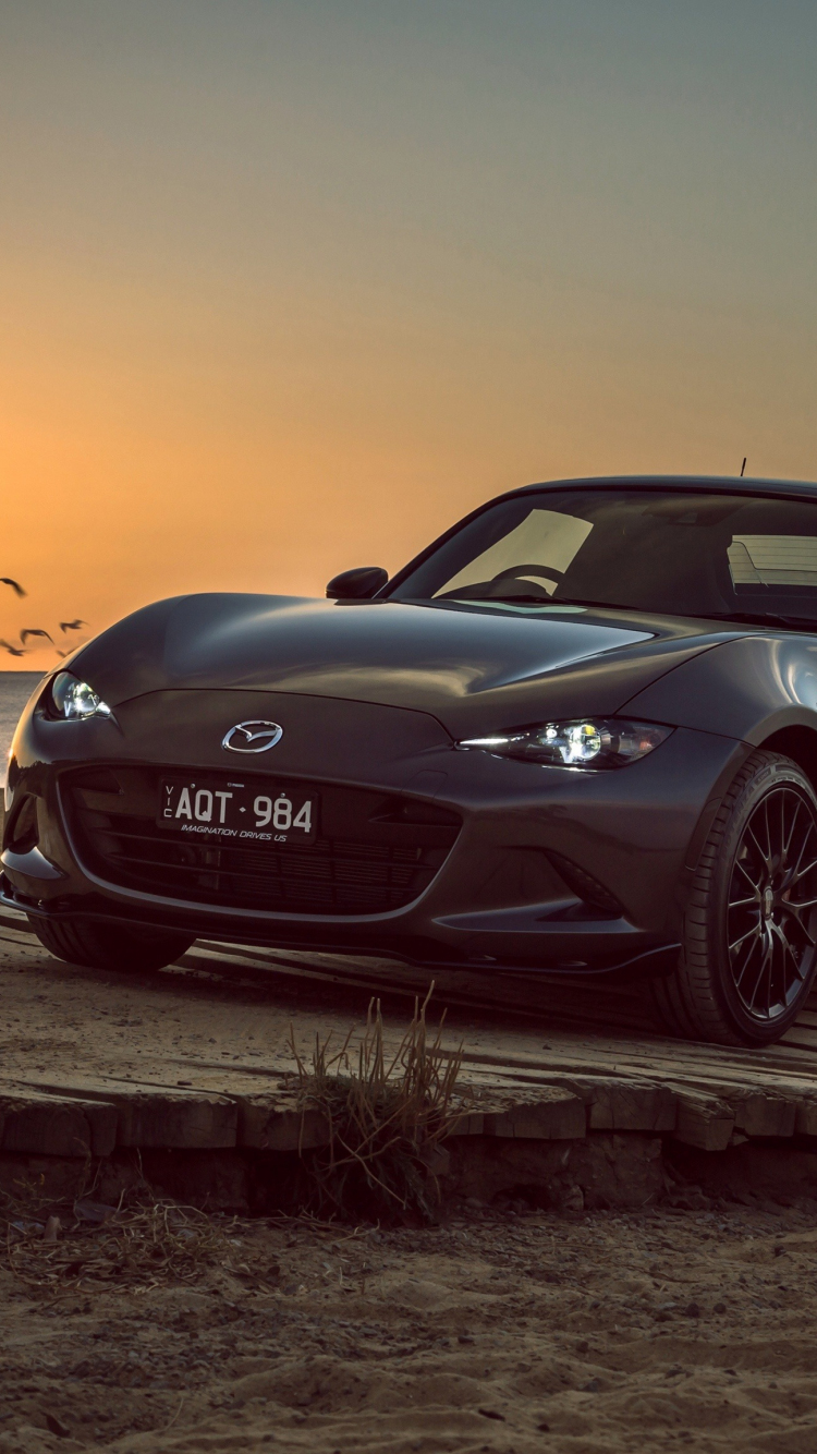 750x1334 Скачать 750x1334 обои mazda-mx 5 спорткар черный закат iphone 7 iphone 8 750x1334 hd изображение фон 3224