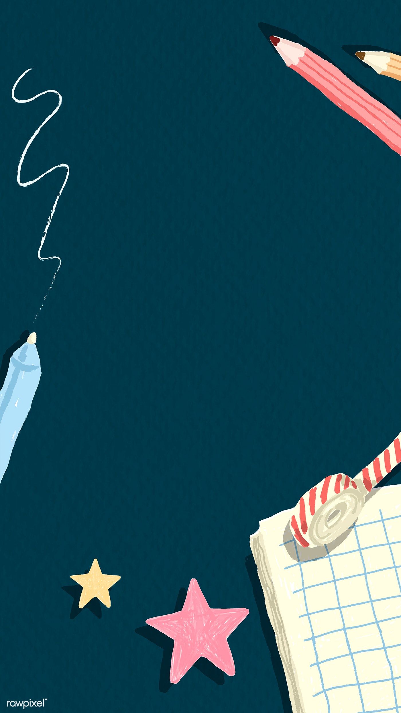 1400x2489  Скачать премиум вектор Пустой блокнот на синем фоне мобильного телефона | Дизайн фона PowerPoint Графические обои Синие фоны 