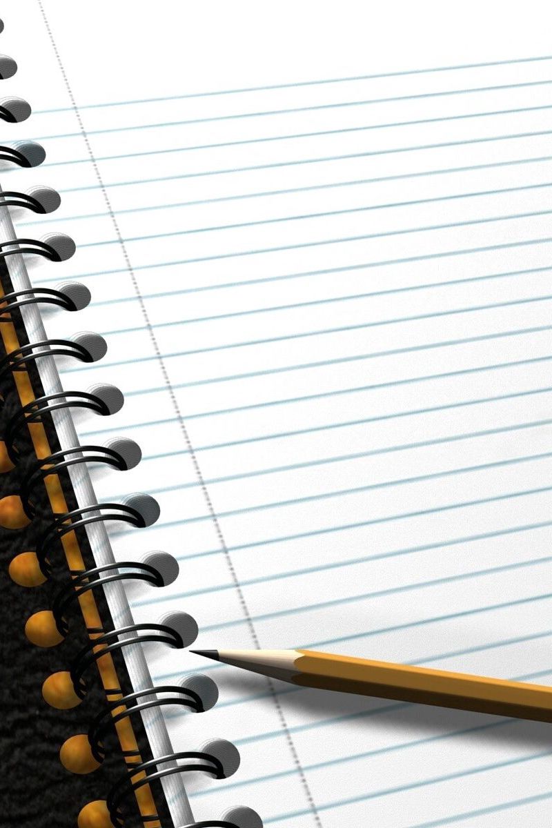 800x1200   Скачать обои 800x1200 блокнот, карандаш, блокнот, iphone 4s / 4 для параллаксного HD фона 