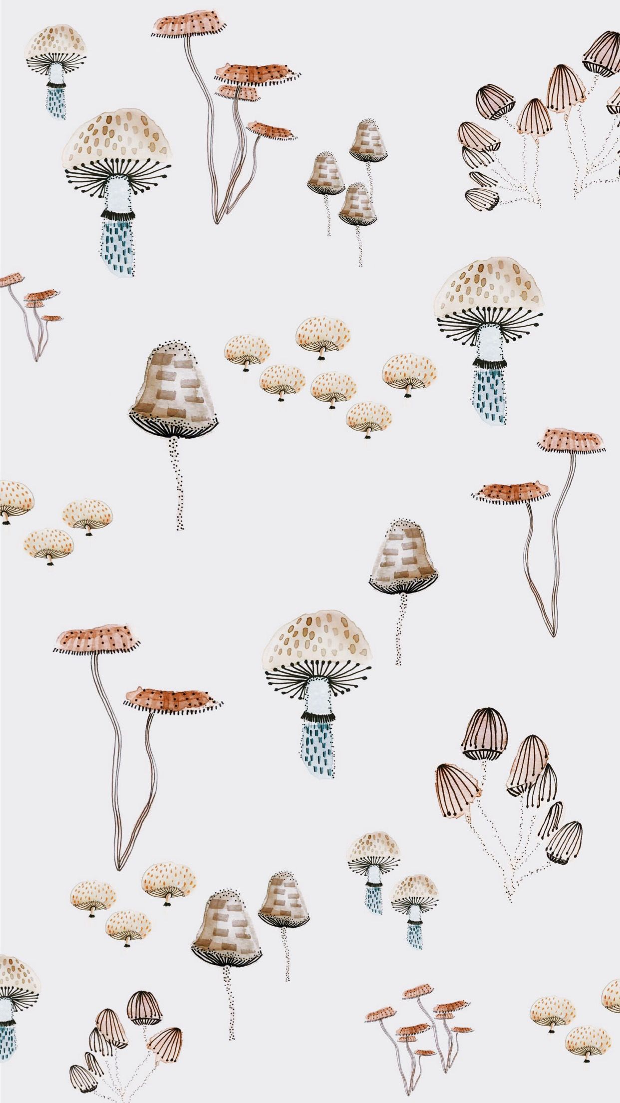 1242x2208   Лесной Гриб Iphone Wallpaper By Claira Gresham #wallpaper #iphonewallpaper #mushrooms # w… | Обои с грибами Акварельные обои iphone Обои для телефона 